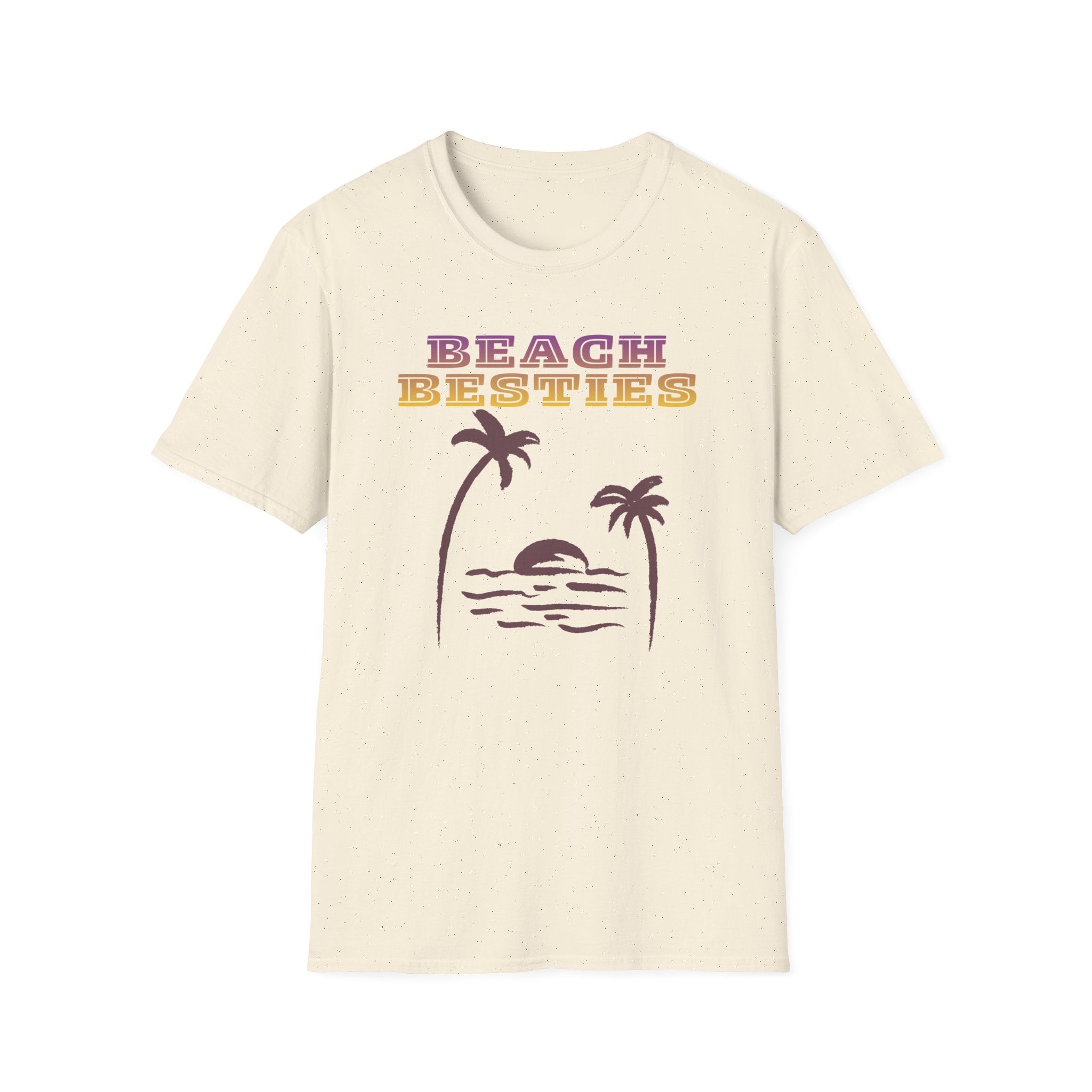 Beach Besties Shirt, Retro Beach Tee, Palm Tree Sunset T-Shirt, Summer Vacation Shirt