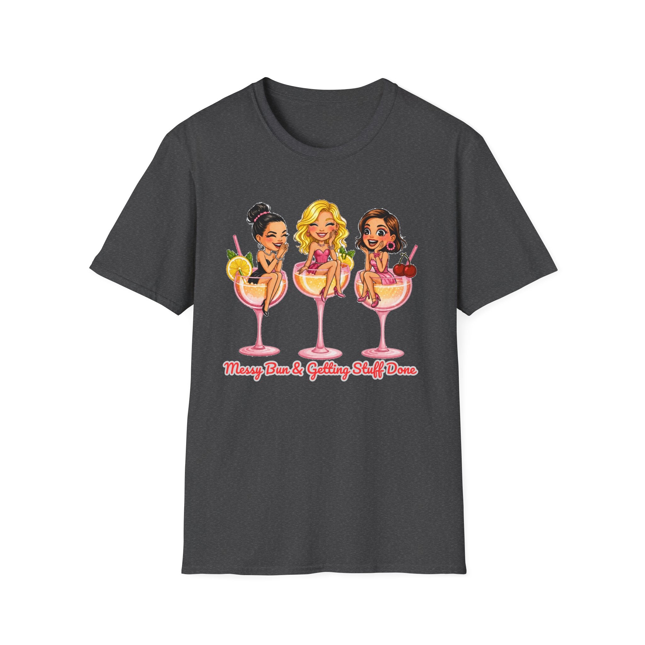 Messy Bun Getting Stuff Done Shirt Funny Mom Life Tee Cute Girls Cocktail Graphic T Shirt