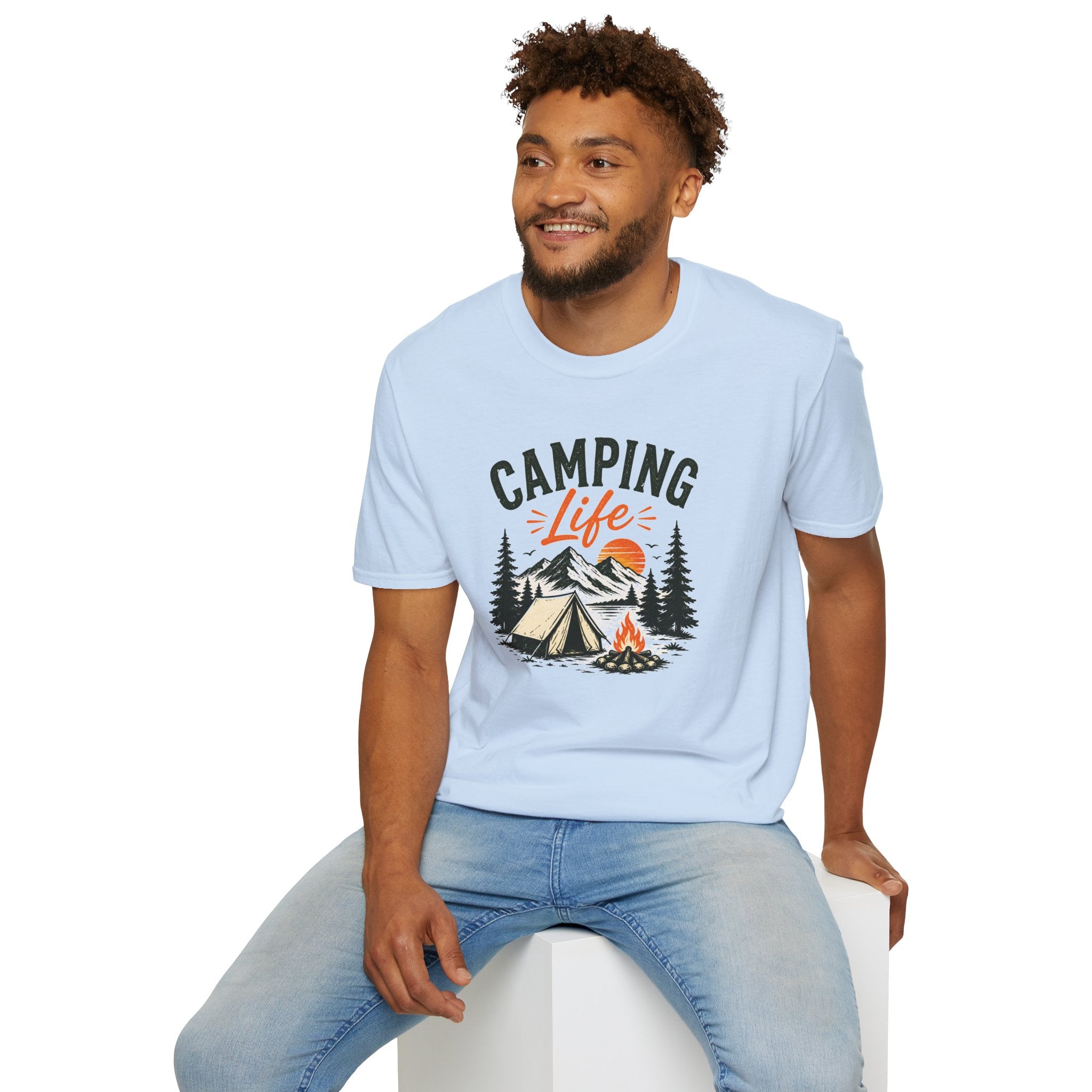 Camping Life T-Shirt — Vintage Tent & Campfire Outdoor Tee