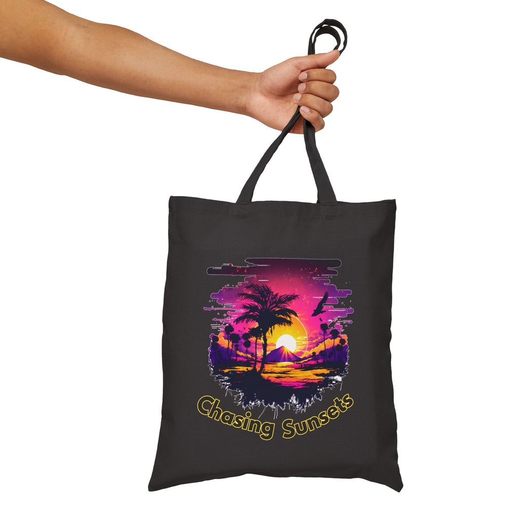 Chasing Sunsets Tote Bag, Sunset Beach Tote, Aesthetic Canvas Bag, Summer Tote Bag, Gift for Beach Lovers