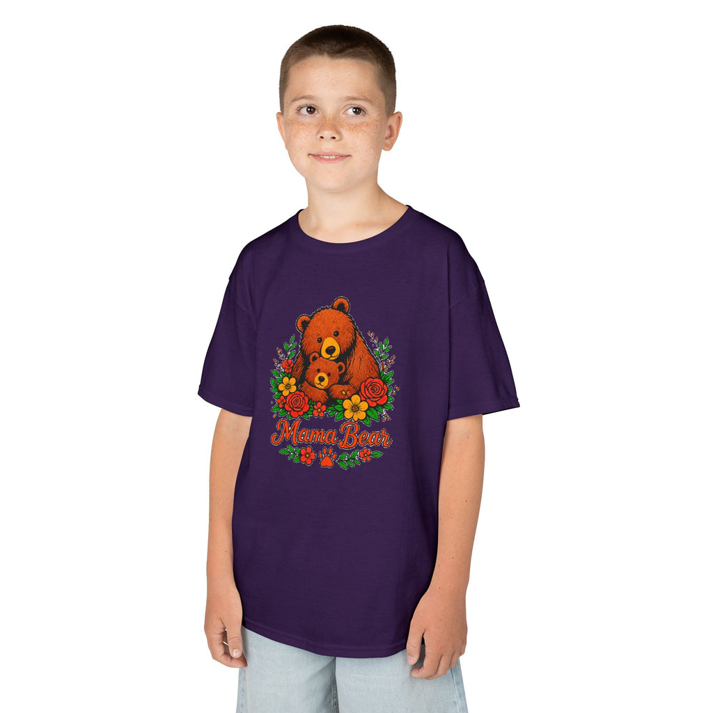Kids T-Shirt — 'Mama Bear' Cute Floral Bear Graphic