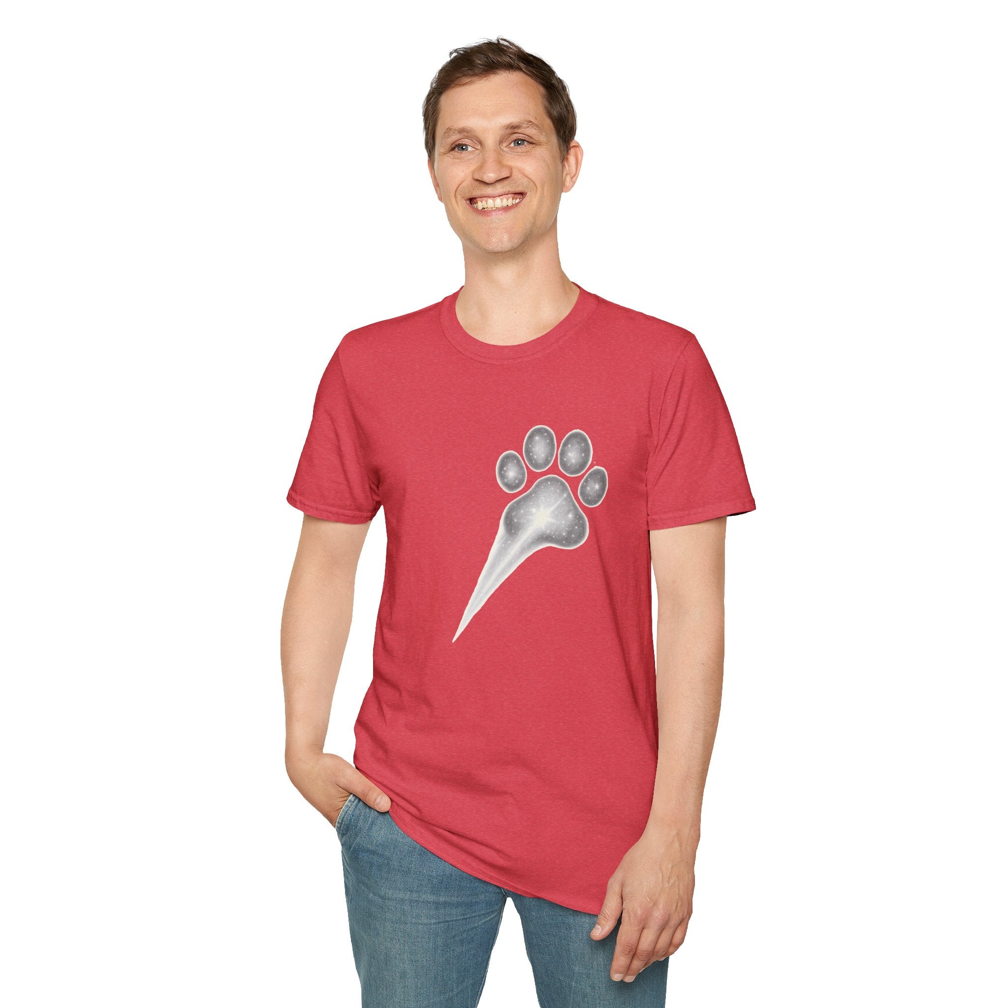 Cat Paw Meteor T-Shirt - Minimalist Paw Print Meteor Design