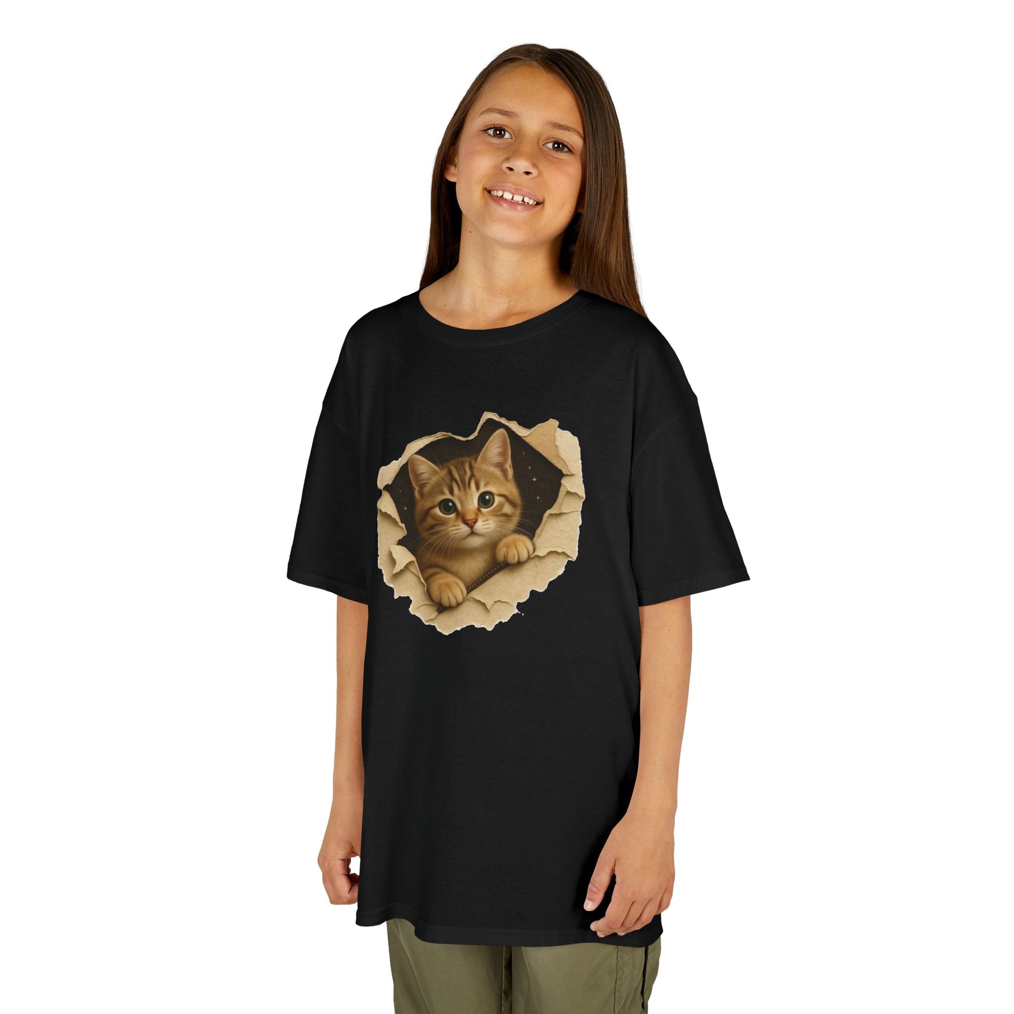 Cute Kitten Kids T-Shirt | Funny Cat Graphic Tee for Boys & Girls | Adorable Kitty Shirt | Gift for Cat Lovers Kids