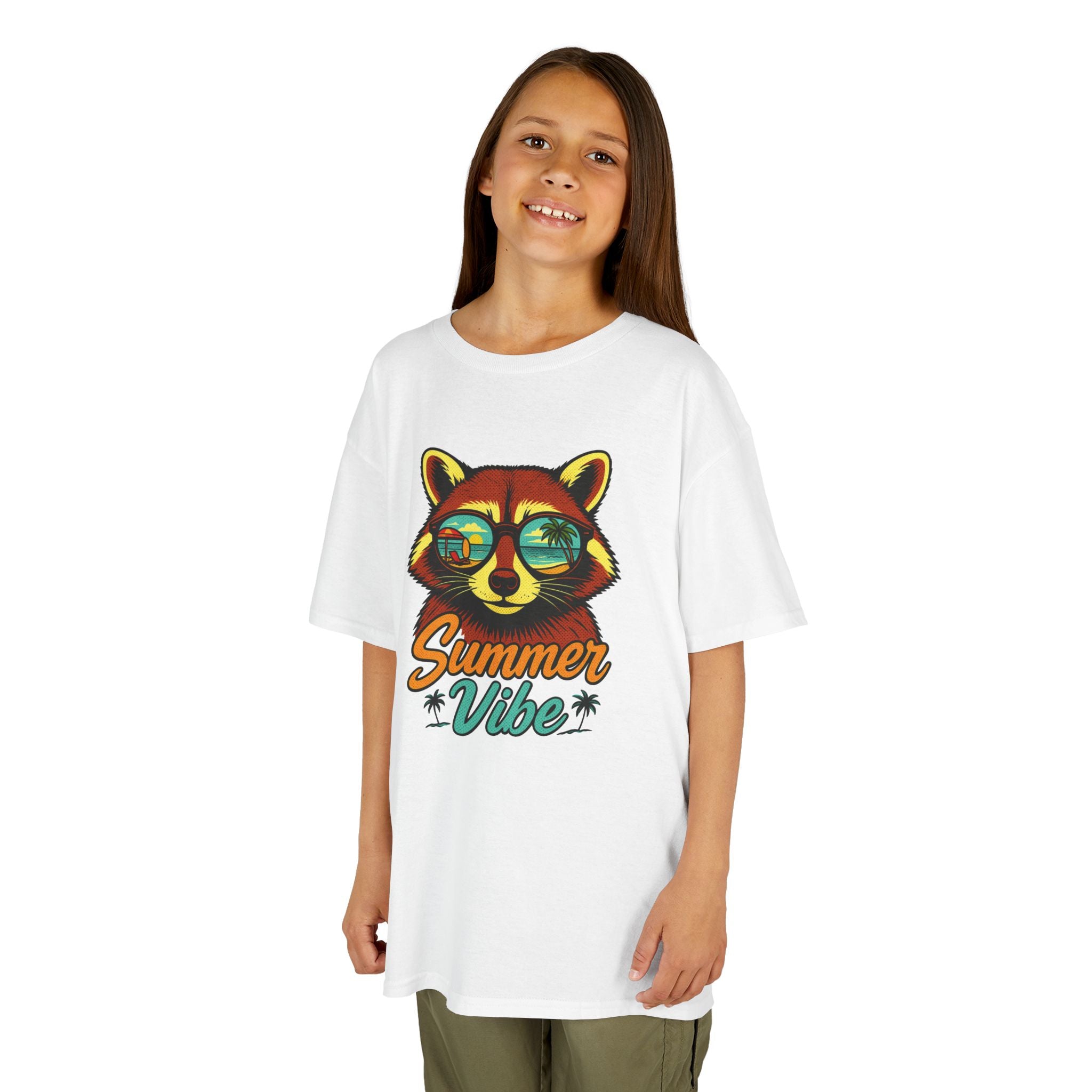 Kids Tee - 'Summer Vibe' Sunglasses Raccoon Graphic