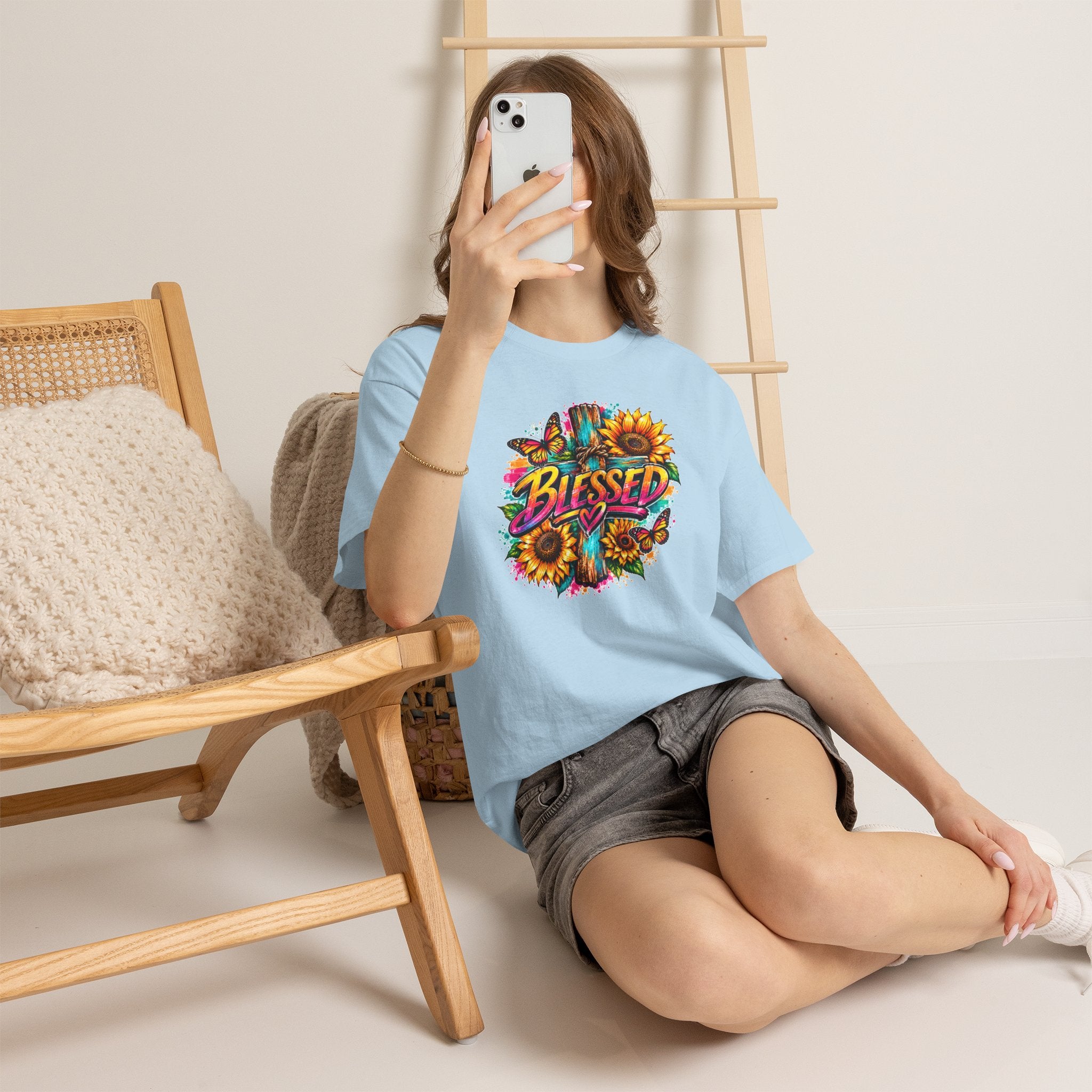 Blessed Christian T-Shirt, Faith Hope Love Tee, Jesus Cross Shirt, Religious Graphic Tee, Christian Gift, Unisex Shirt