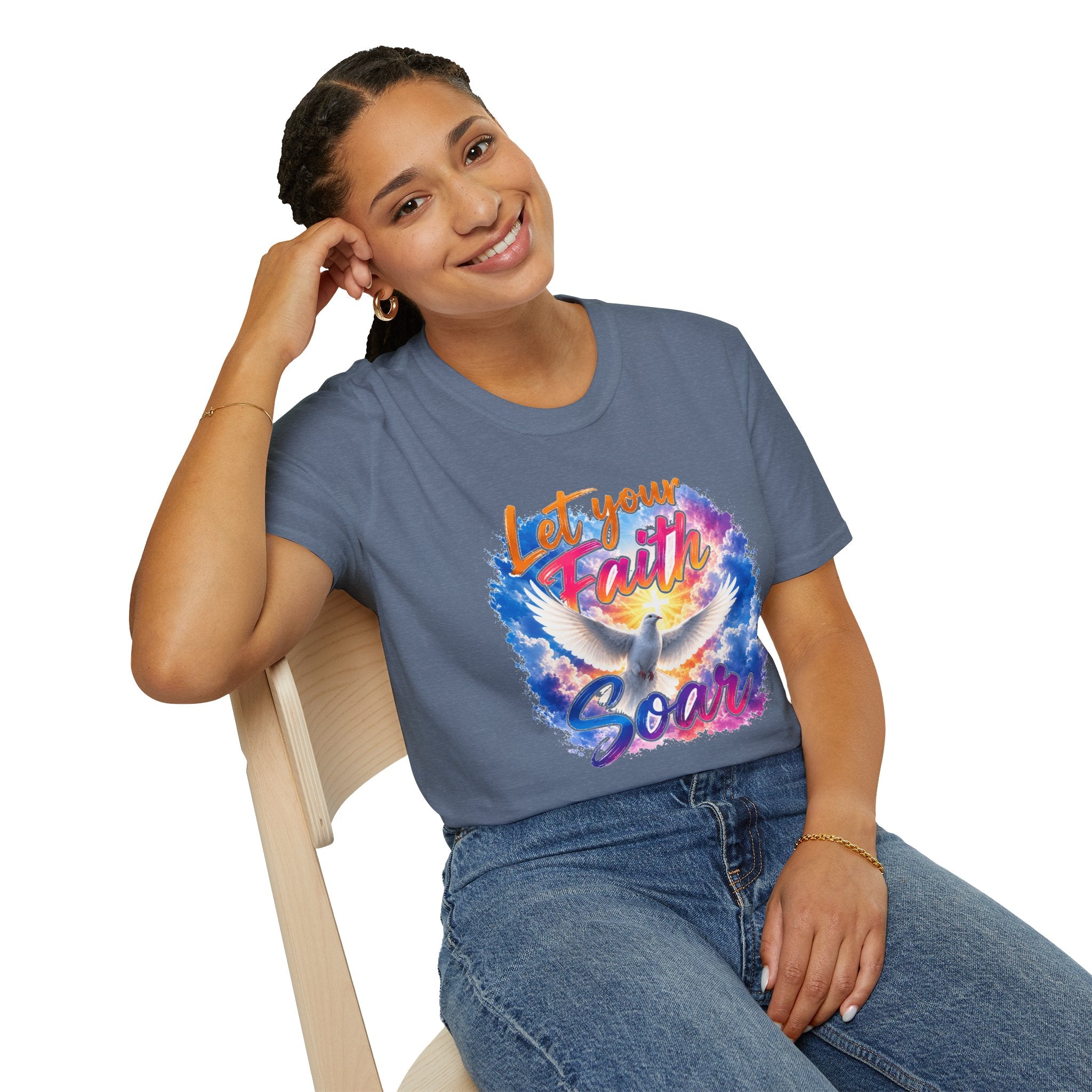 Let Your Faith Soar Christian Dove T-Shirt | Inspirational Faith Tee | Holy Spirit Dove Shirt | Religious Gift for Women & Men