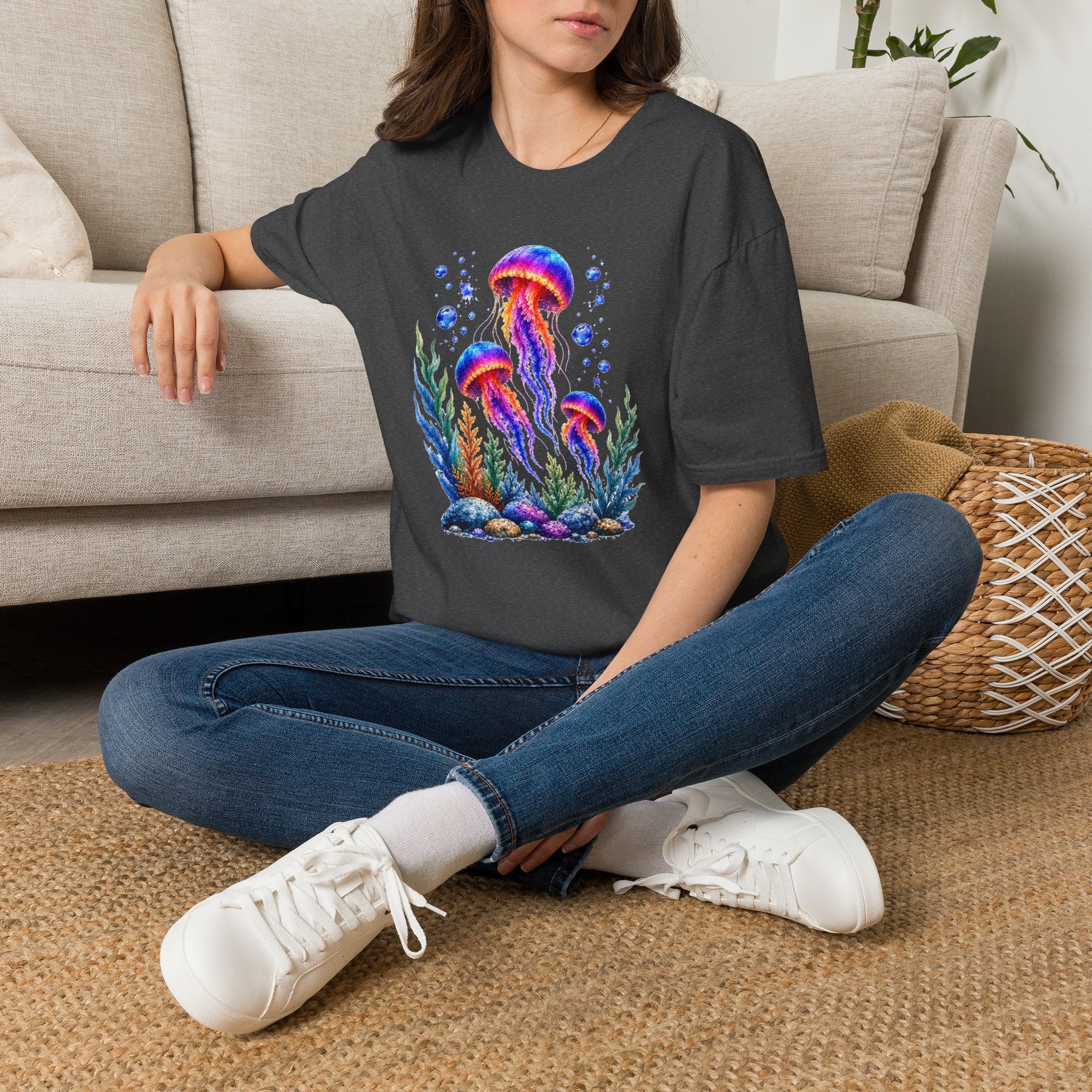Colorful Jellyfish T-Shirt | Ocean Life Graphic Tee | Neon Sea Creature Shirt | Marine Life Gift | Beach Lover Unisex Tee