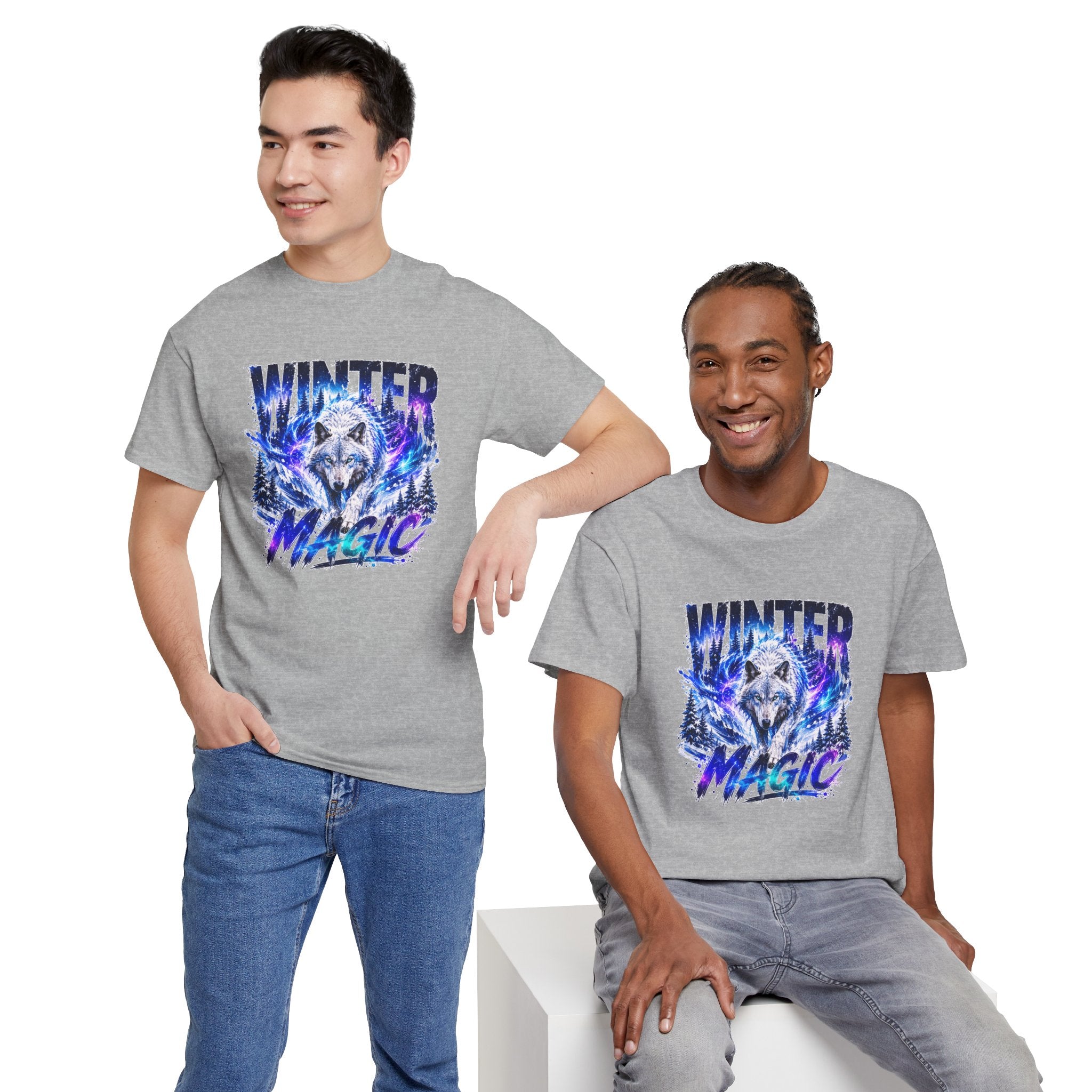 Wolf T Shirt, Winter Wolf Shirt, Wolf Lover Gift, Snowy Wolf Tee, Winter Magic Shirt, Wildlife Graphic Tee, Unisex Wolf Shirt