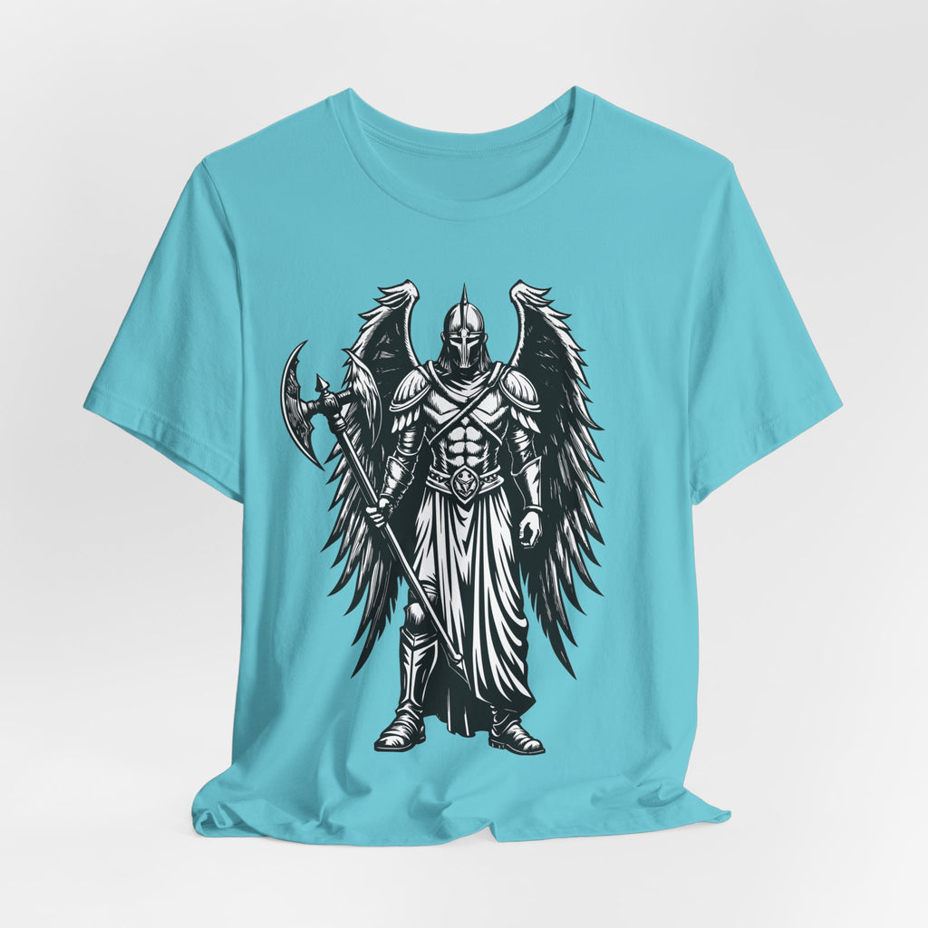 Angel of War Graphic Tee — Winged Knight Armor T-Shirt