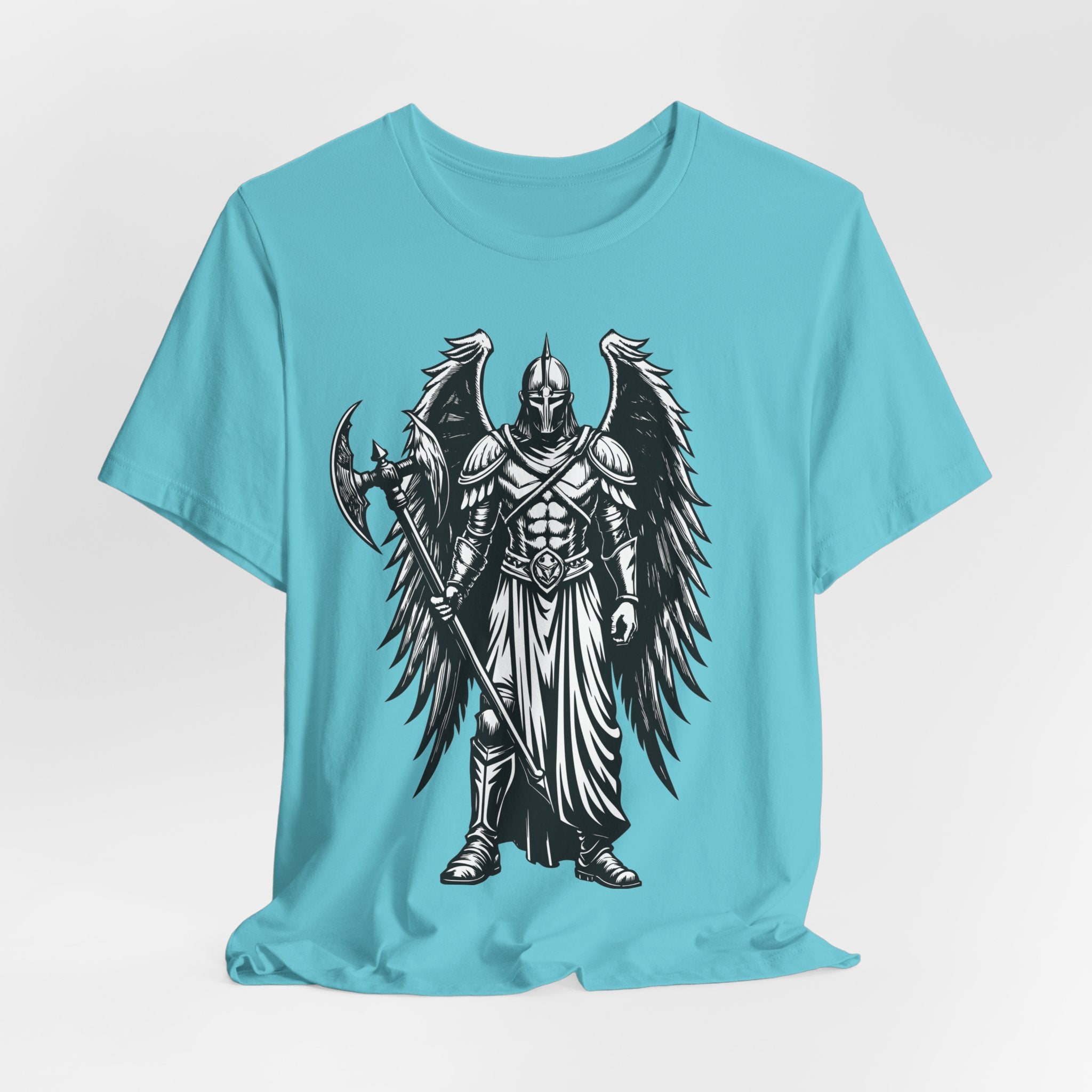 Angel of War Graphic Tee — Winged Knight Armor T-Shirt
