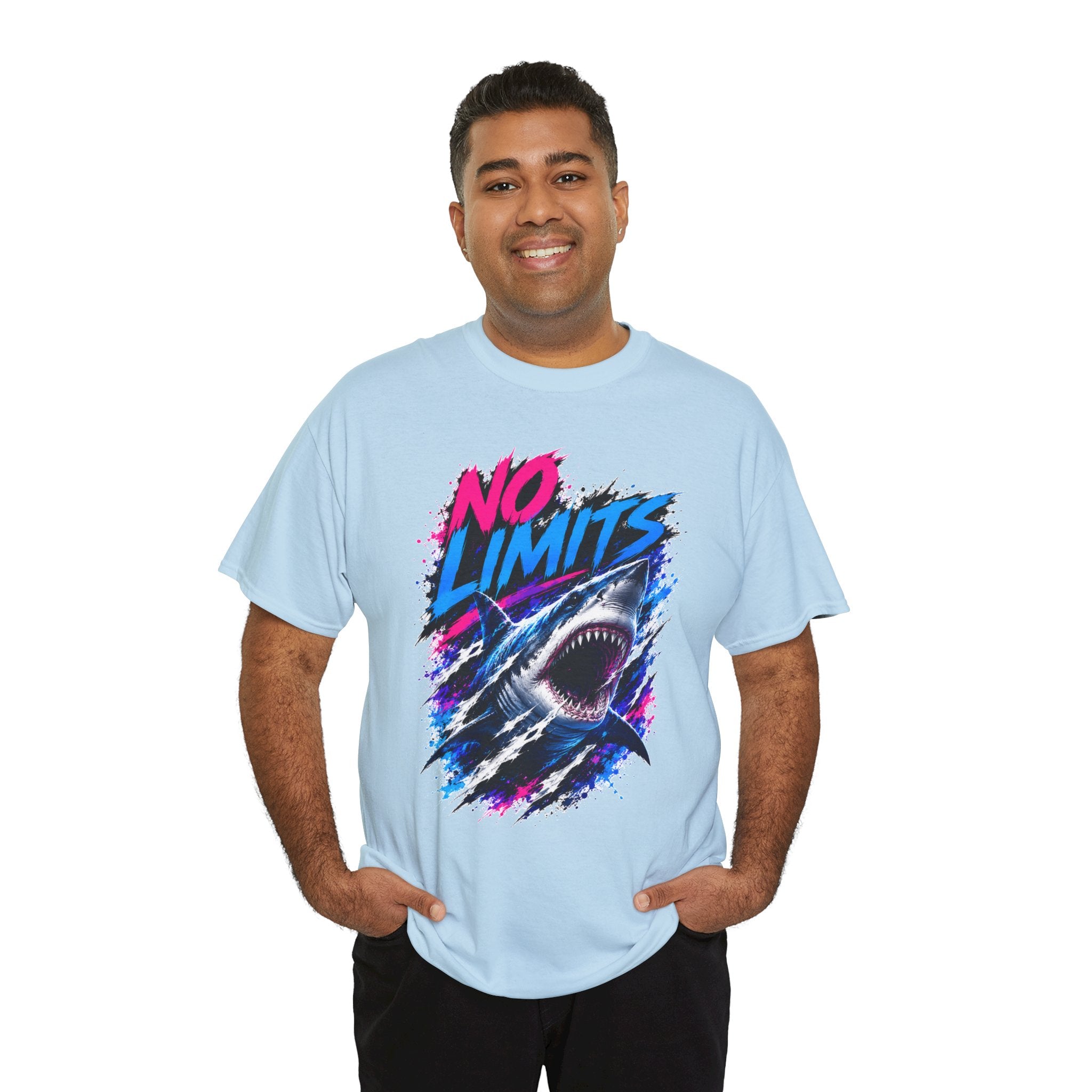 No Limits Shark T-Shirt | Great White Shark Graphic Tee | Unisex Streetwear Shirt | Ocean Lover Gift | Bold Shark Art Tee