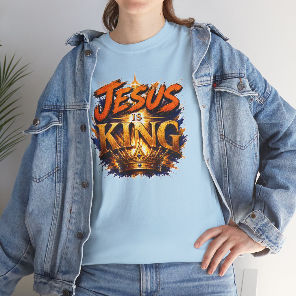 Jesus Is King Christian T-Shirt | Crown Graphic Tee | Religious Unisex Shirt | Faith Apparel | Christian Gift for Men & Women