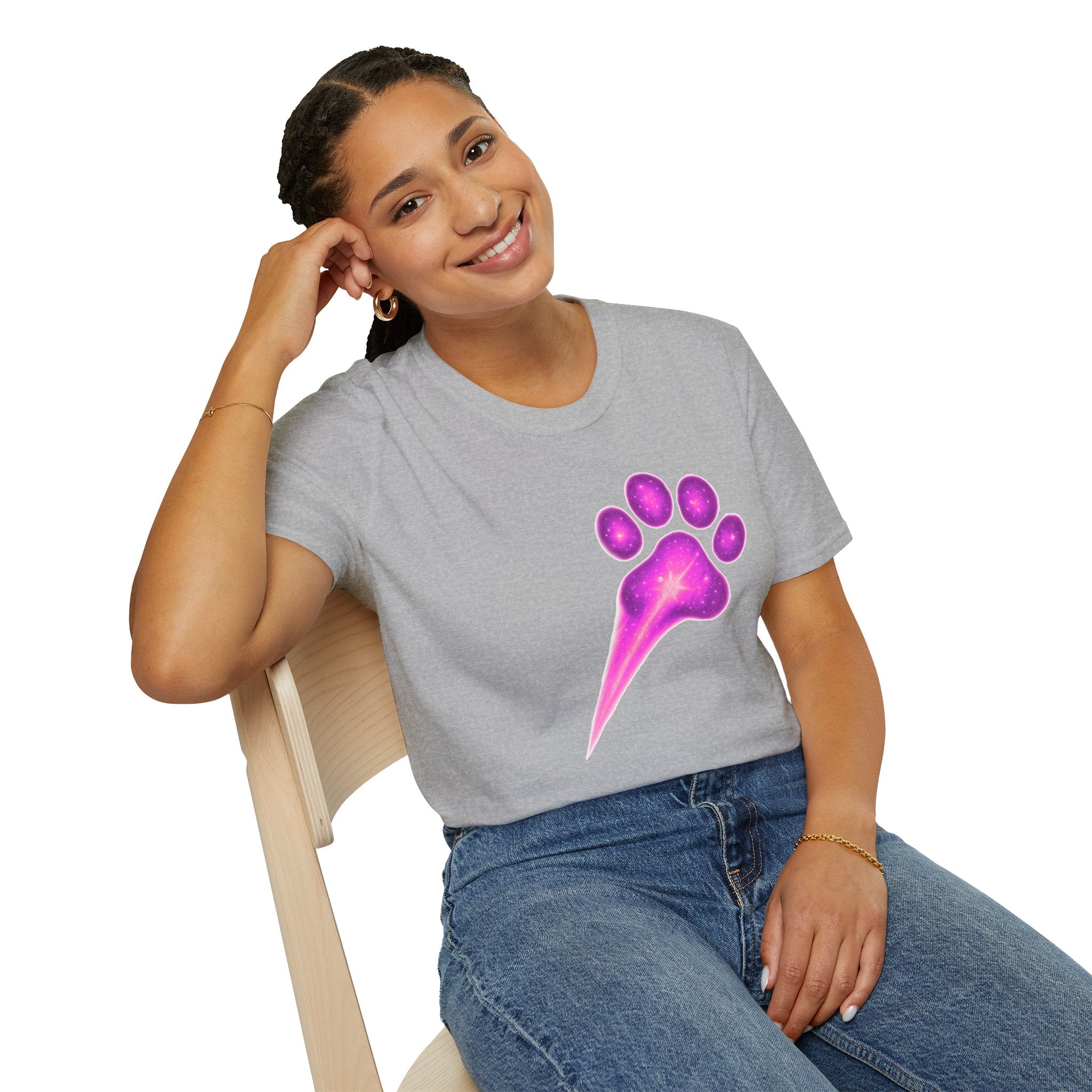 Pink Paw Print T-Shirt, Cute Dog Lover Tee, Aesthetic Animal Shirt, Gift for Pet Lovers