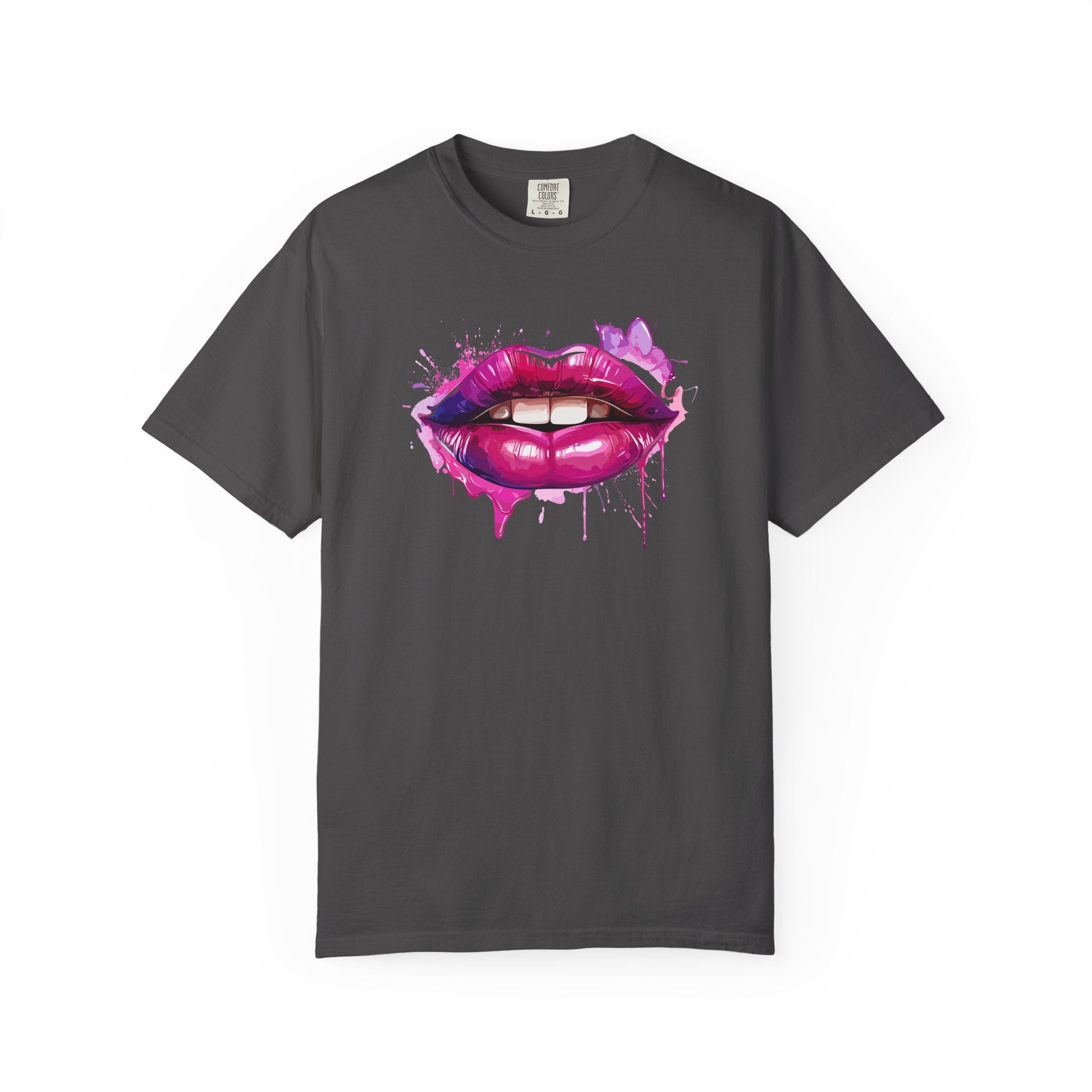 Lip Art T-Shirt — Pink Drip Painted Lips Graphic Tee