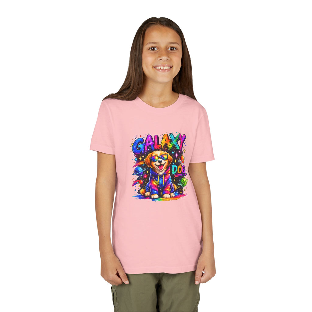 Galaxy Dog Youth Shirt, Space Puppy Kids T-Shirt, Colorful Dog Tee for Boys Girls, Rainbow Galaxy Dog Graphic Tee, Cute Gift for Dog Lovers