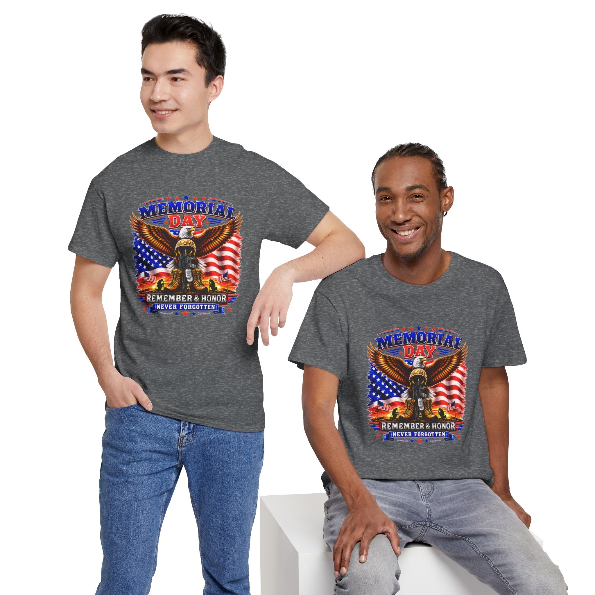 Memorial Day Shirt, Patriotic Eagle T-Shirt, Remember & Honor Tee, American Flag Graphic Shirt, Military Tribute Gift