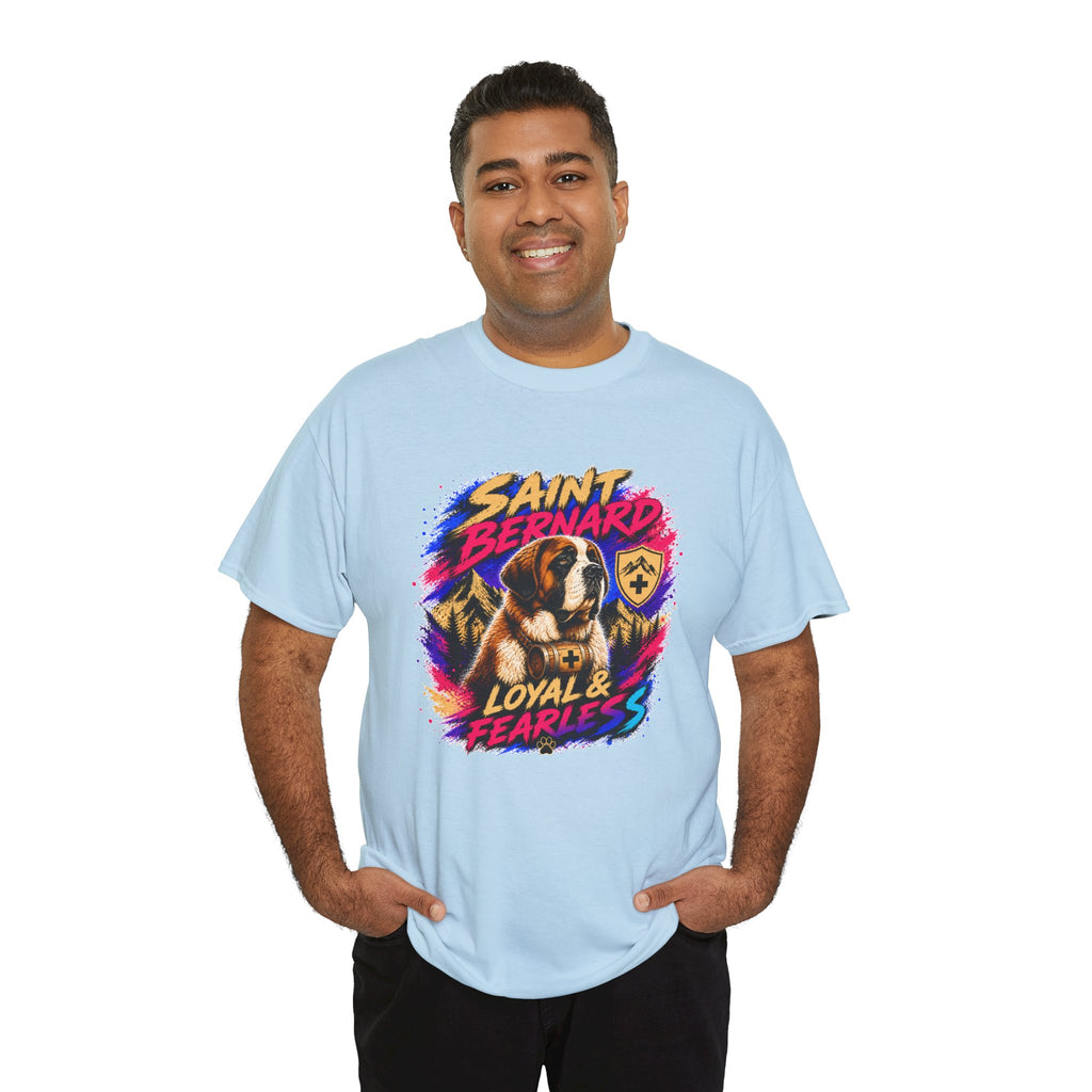 Saint Bernard Dog Shirt, Loyal & Fearless T-Shirt, Colorful Saint Bernard Tee, Dog Lover Gift, Unisex Graphic Tee