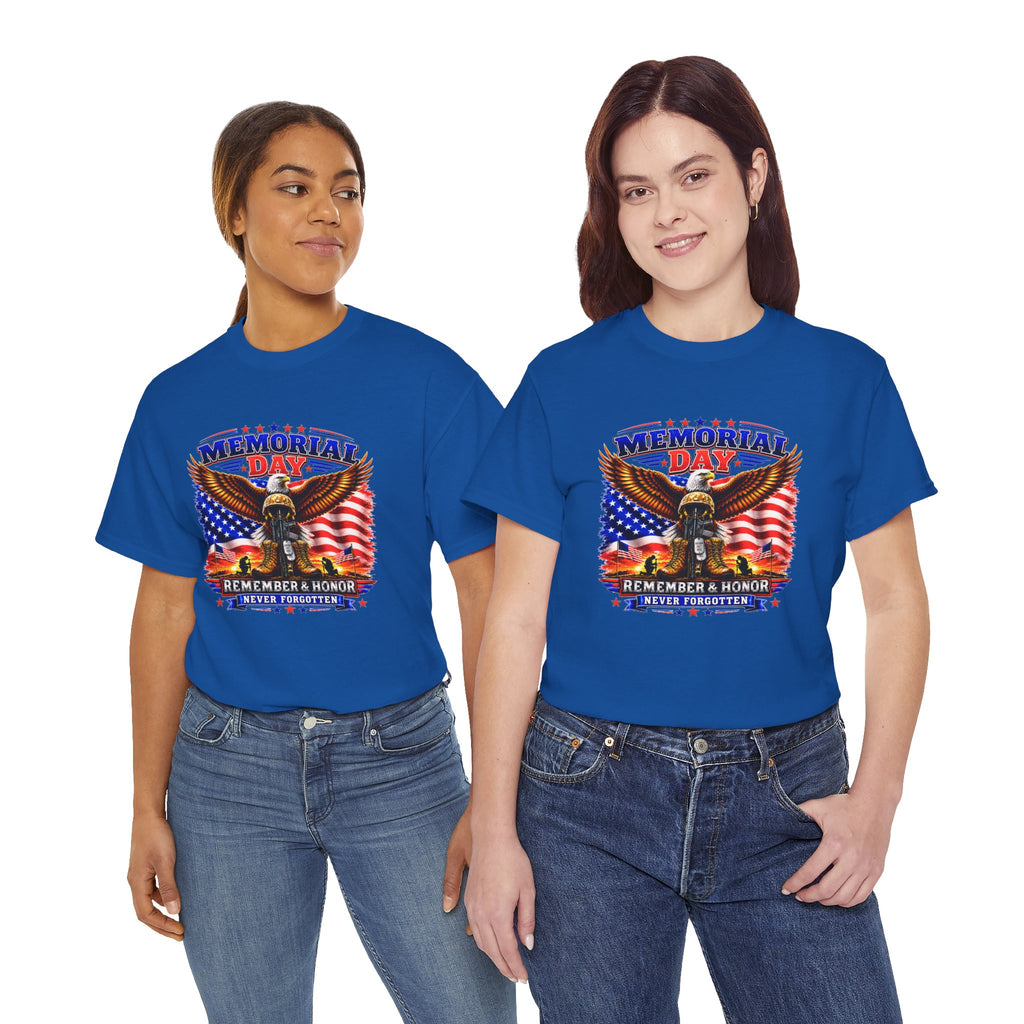Memorial Day Shirt, Patriotic Eagle T-Shirt, Remember & Honor Tee, American Flag Graphic Shirt, Military Tribute Gift