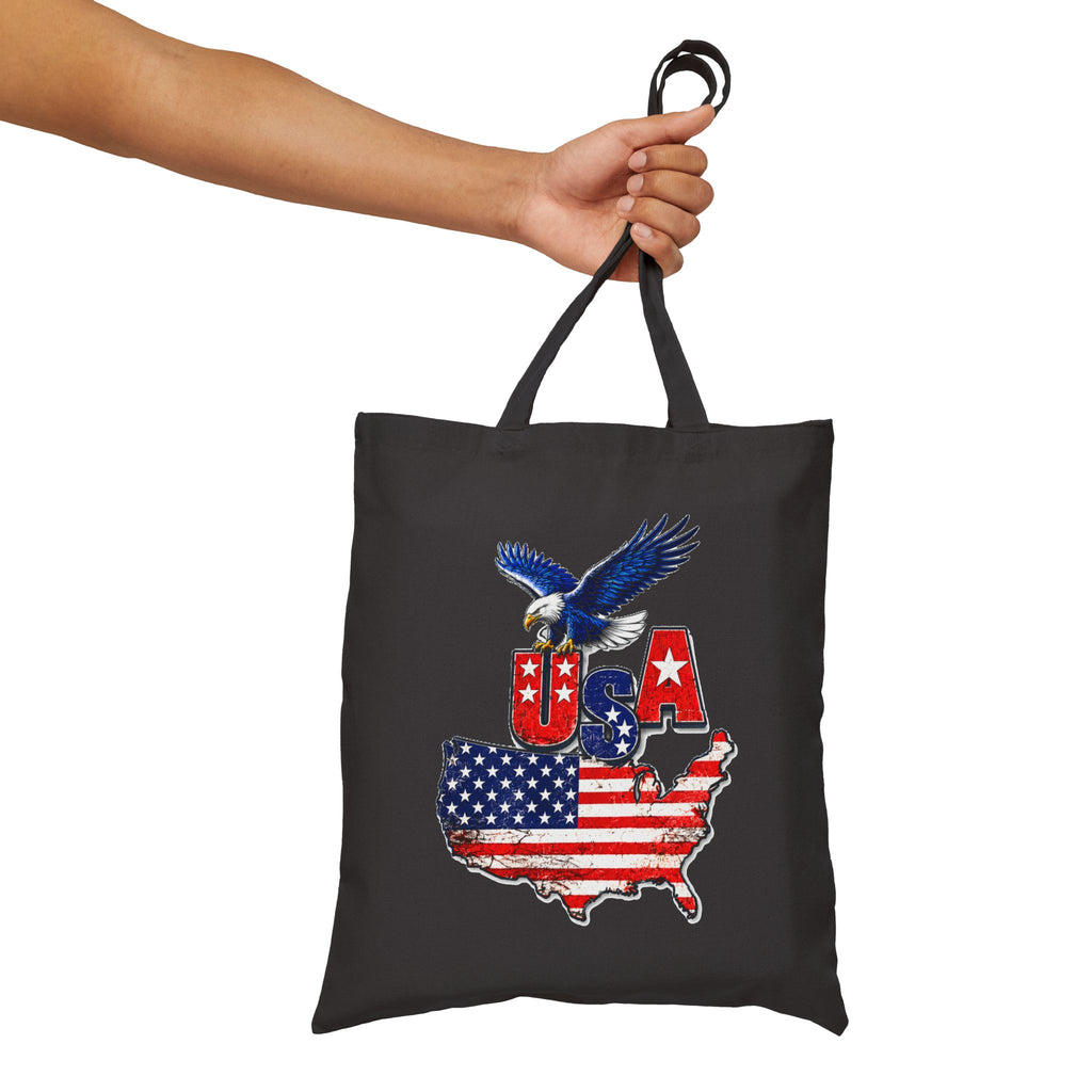 USA Patriotic Tote Bag with Eagle & American Flag Design 🇺🇸
