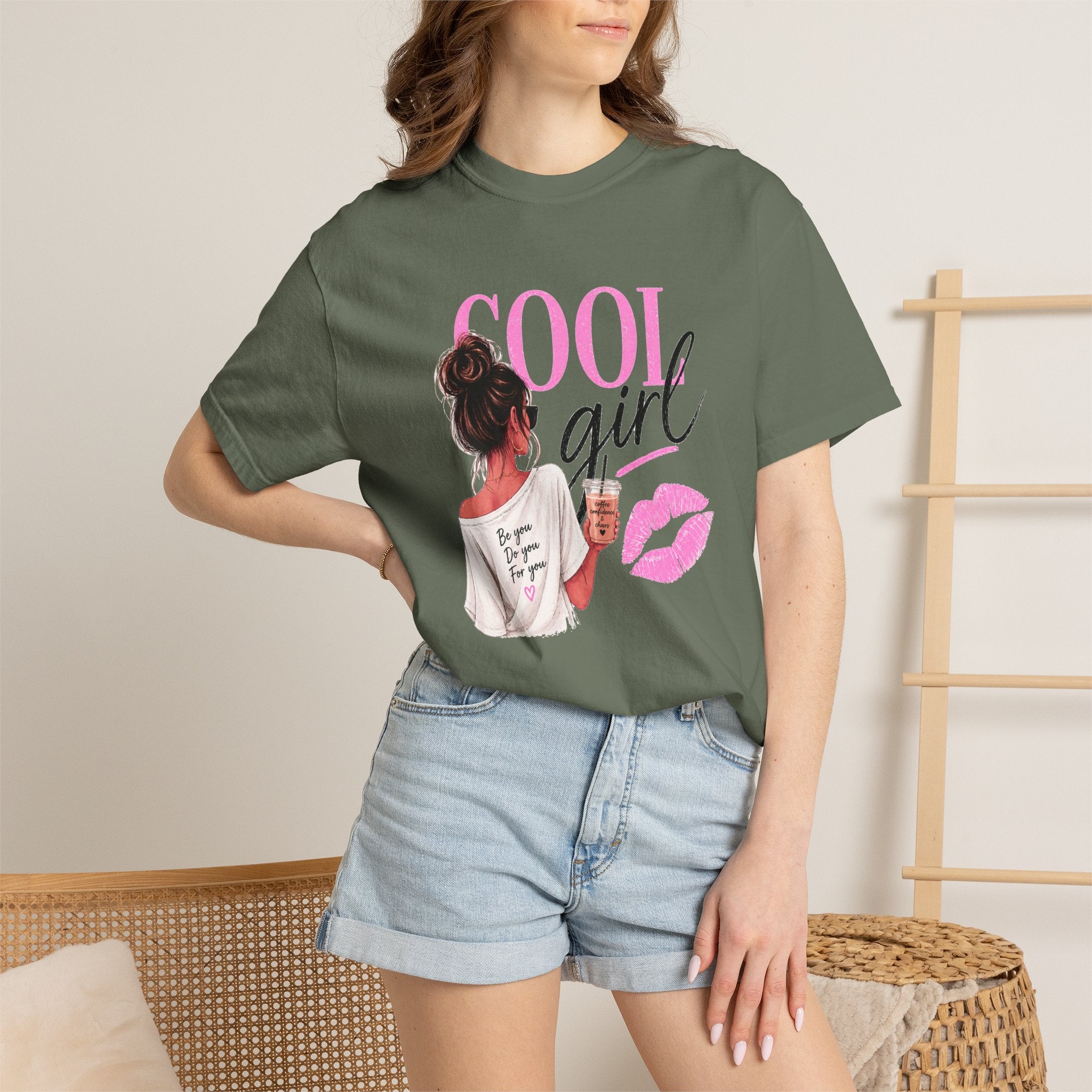 Cool Girl Graphic T‑Shirt — Pink Lip Print Casual Tee