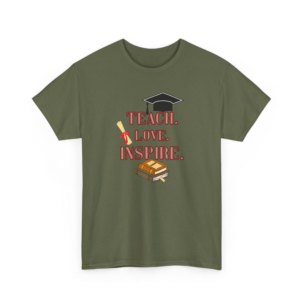 Teacher Shirt Teach Love Inspire, Teacher Gift T-Shirt, Back to School Tee, Inspirational Teacher Shirt, Unisex Graphic Tee