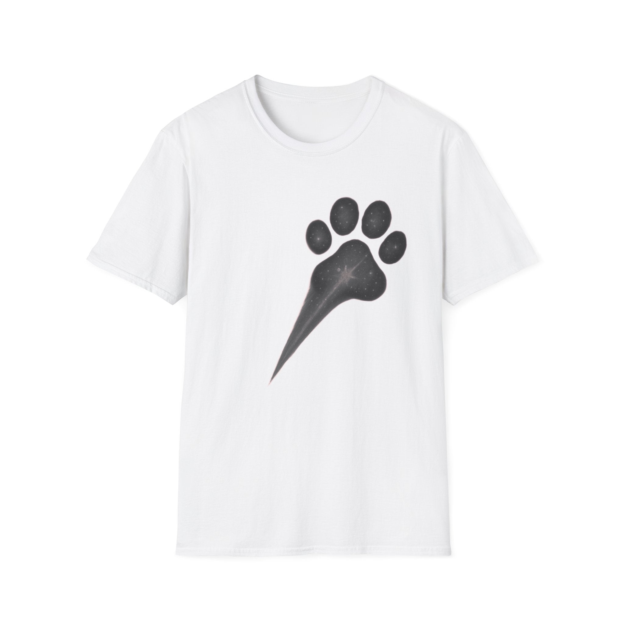Minimal Paw Print T-Shirt, Dog Lover Tee, Aesthetic Pet Shirt, Paw Comet Design