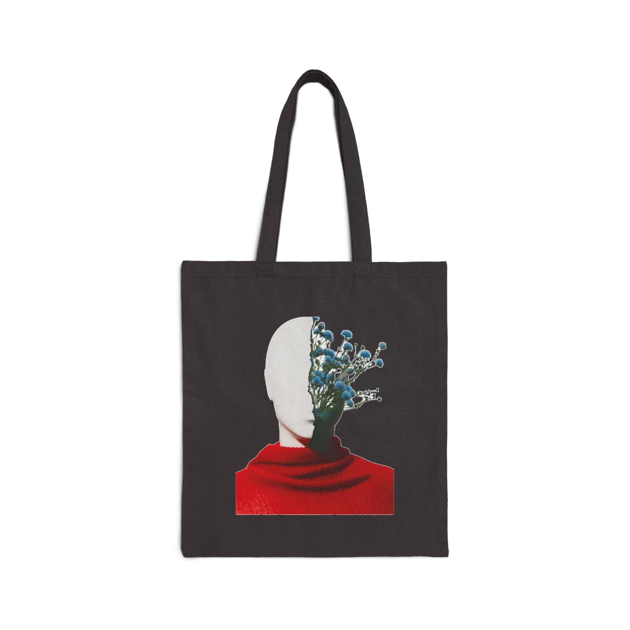 Art Canvas Tote Bag -Surreal Floral Head Art Print