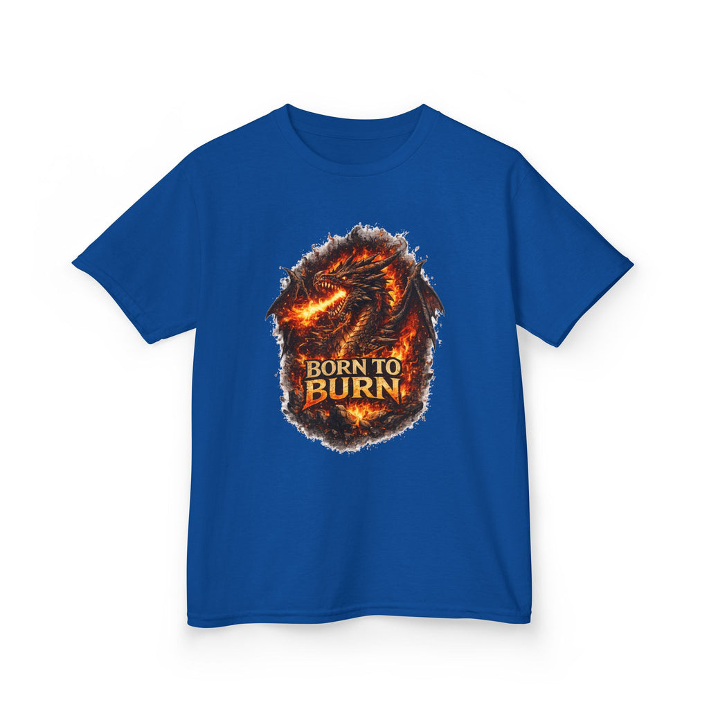 Kids Dragon Shirt, Fiery Dragon Tee for Boys, Fantasy Graphic T-Shirt, Gamer Kids Shirt, Cute Dragon Shirt, Born To Burn Tee