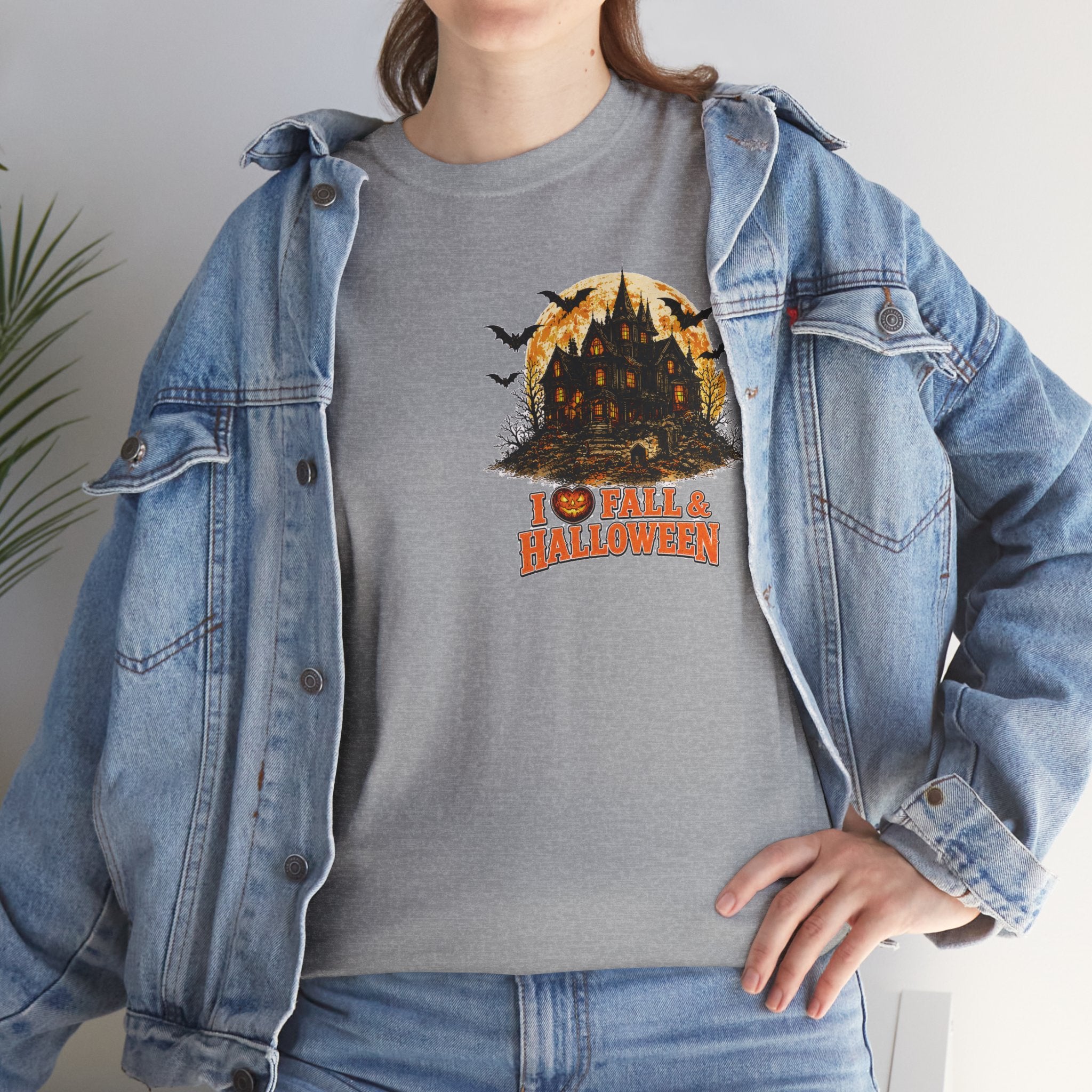 Halloween Fall Graphic Tee — "I  Fall & Halloween" Vintage Pumpkin & Spooky Characters Shirt