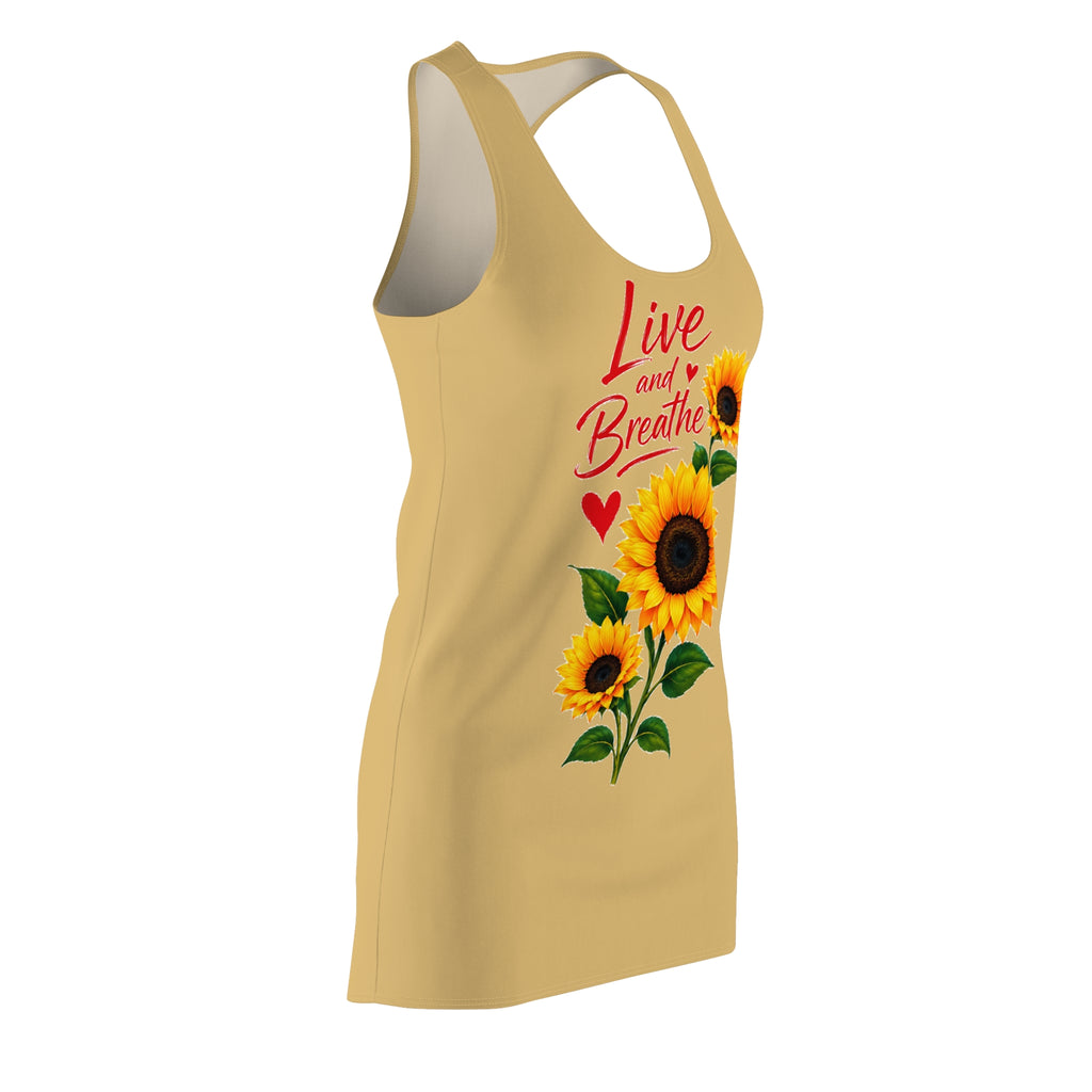Live and Breathe Sunflower Racerback Dress — Women's Floral Summer Dress