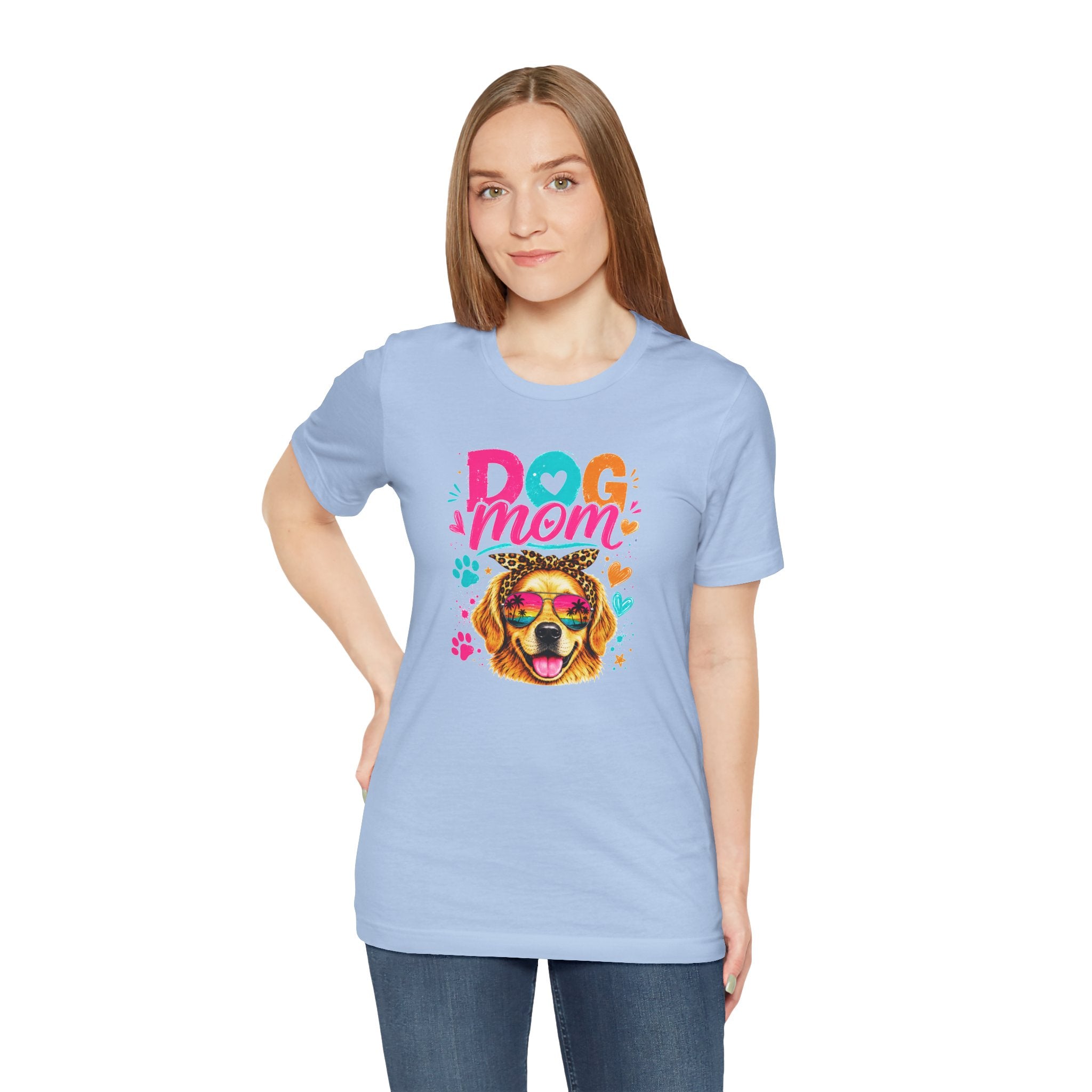 Dog Mom T-Shirt | Golden Retriever Shirt | Funny Dog Mom Gift | Colorful Retro Dog Lover Tee | Unisex Graphic T-Shirt