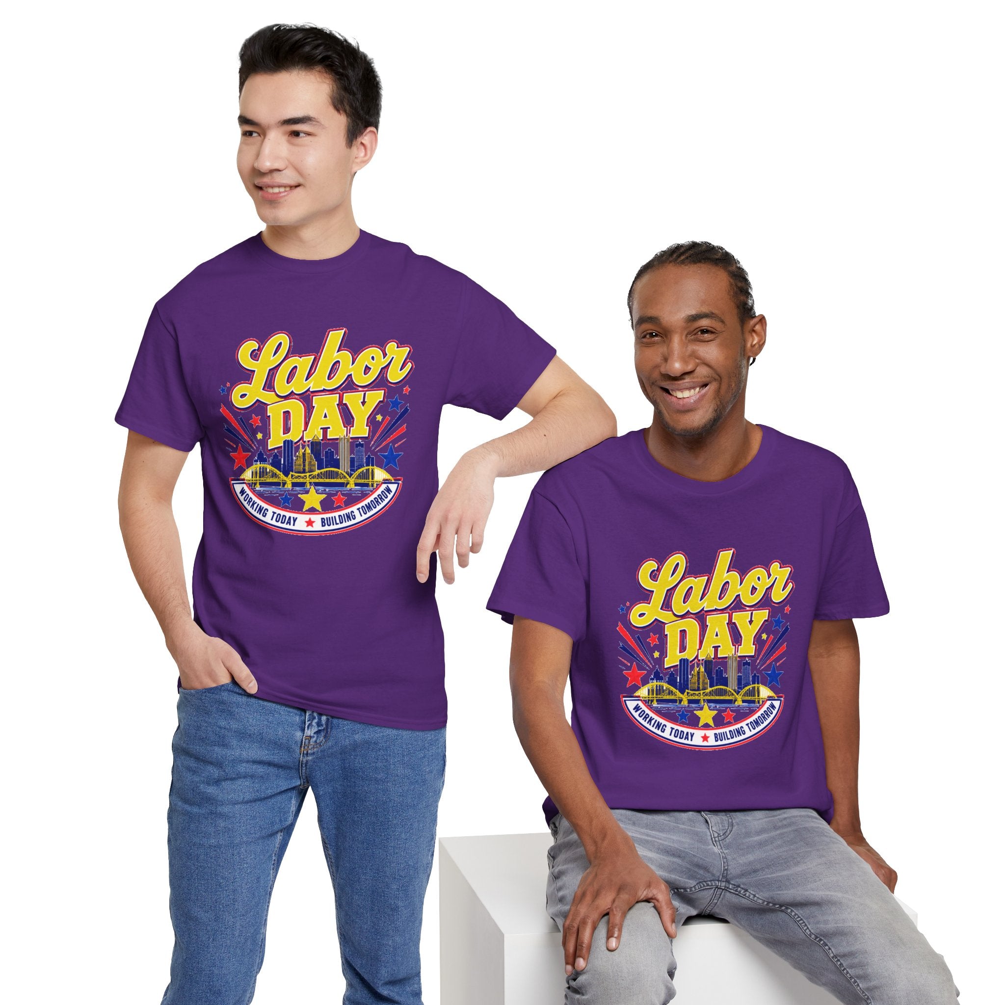 Labor Day Skyline T‑Shirt — Retro Stars & Stripes Celebration Tee
