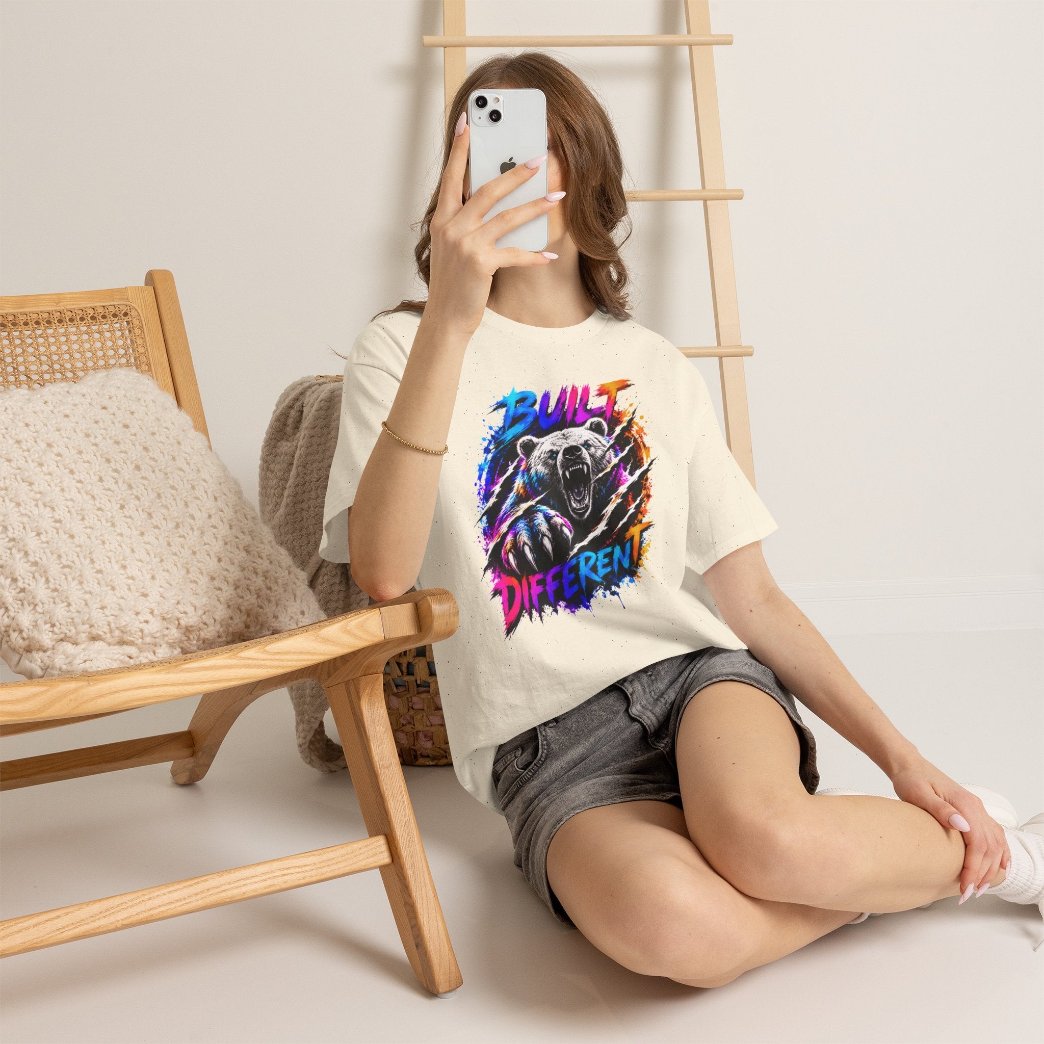 Built Different Bear T-Shirt — Bold Retro Grunge Graphic Tee