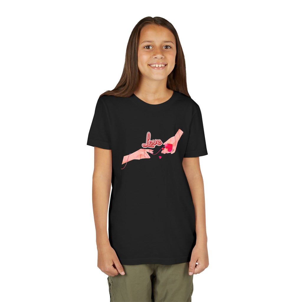 Youth Tee — Pink Hands Love Design (Valentine’s Day, Cute Kid Graphic)