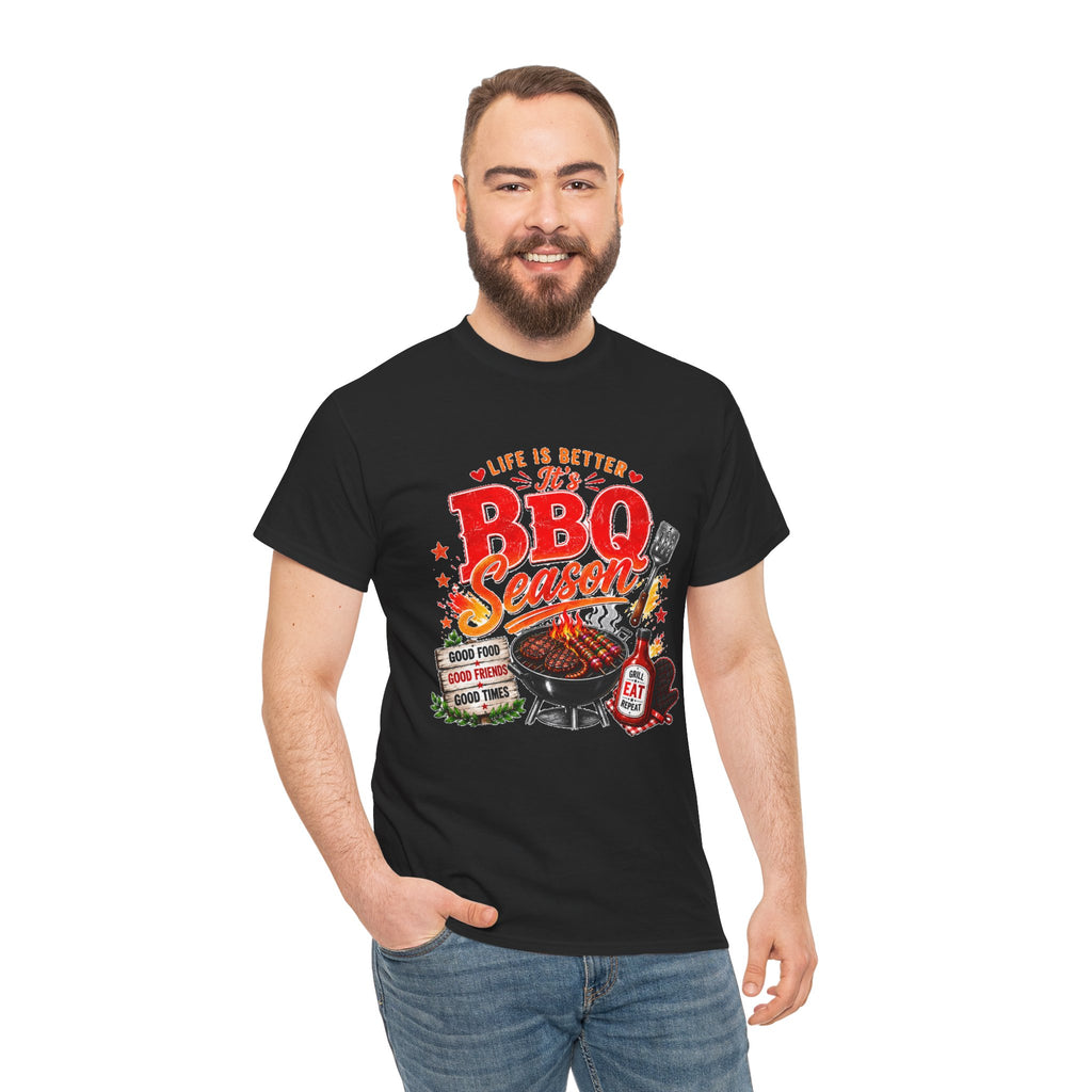 BBQ Season T-Shirt | Life Is Better It's BBQ Season Tee | Funny Grill Shirt | Summer Cookout Shirt | Barbecue Lover Gift | Backyard BBQ Tee