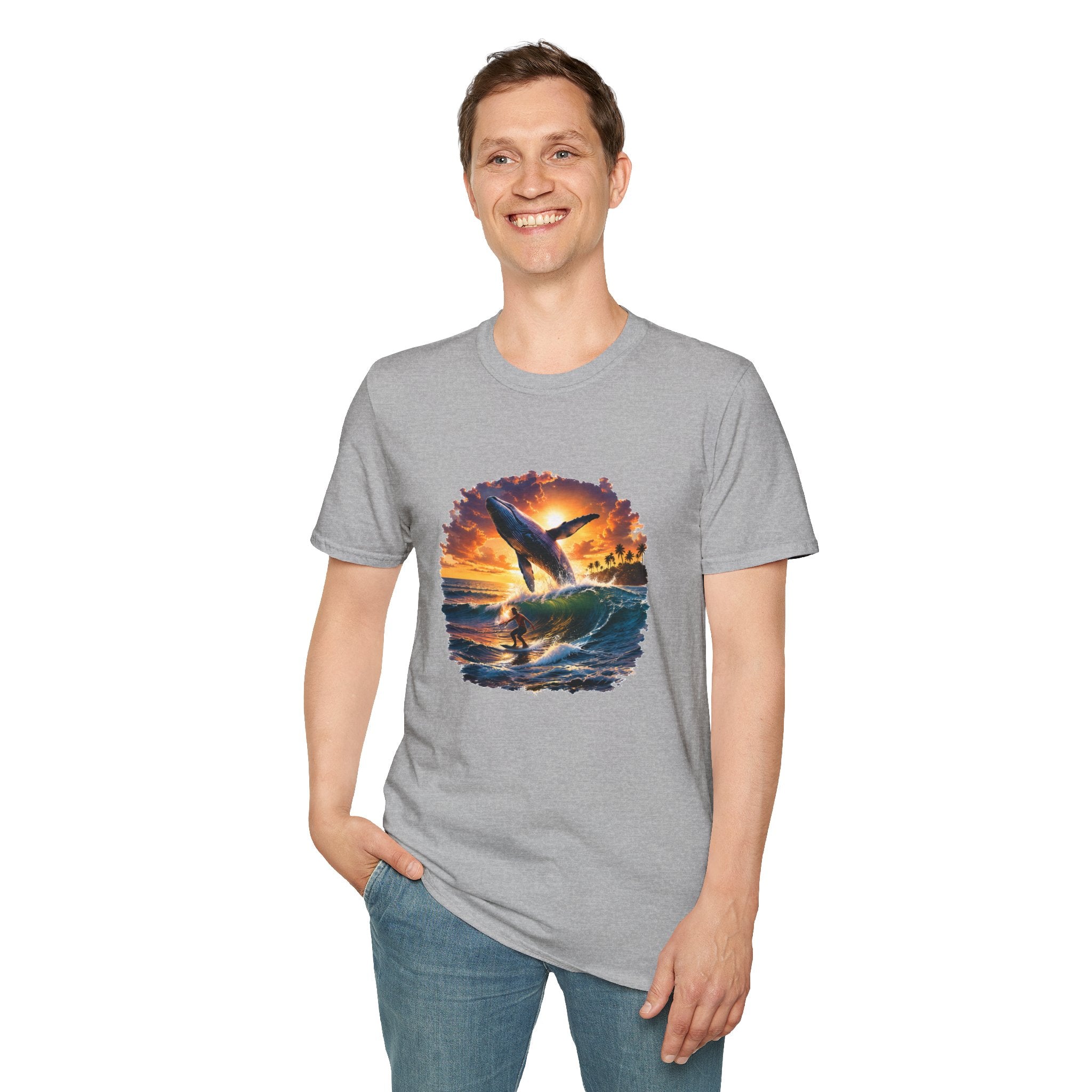 Whale Sunset T-Shirt — Ocean Jumping Humpback Tee