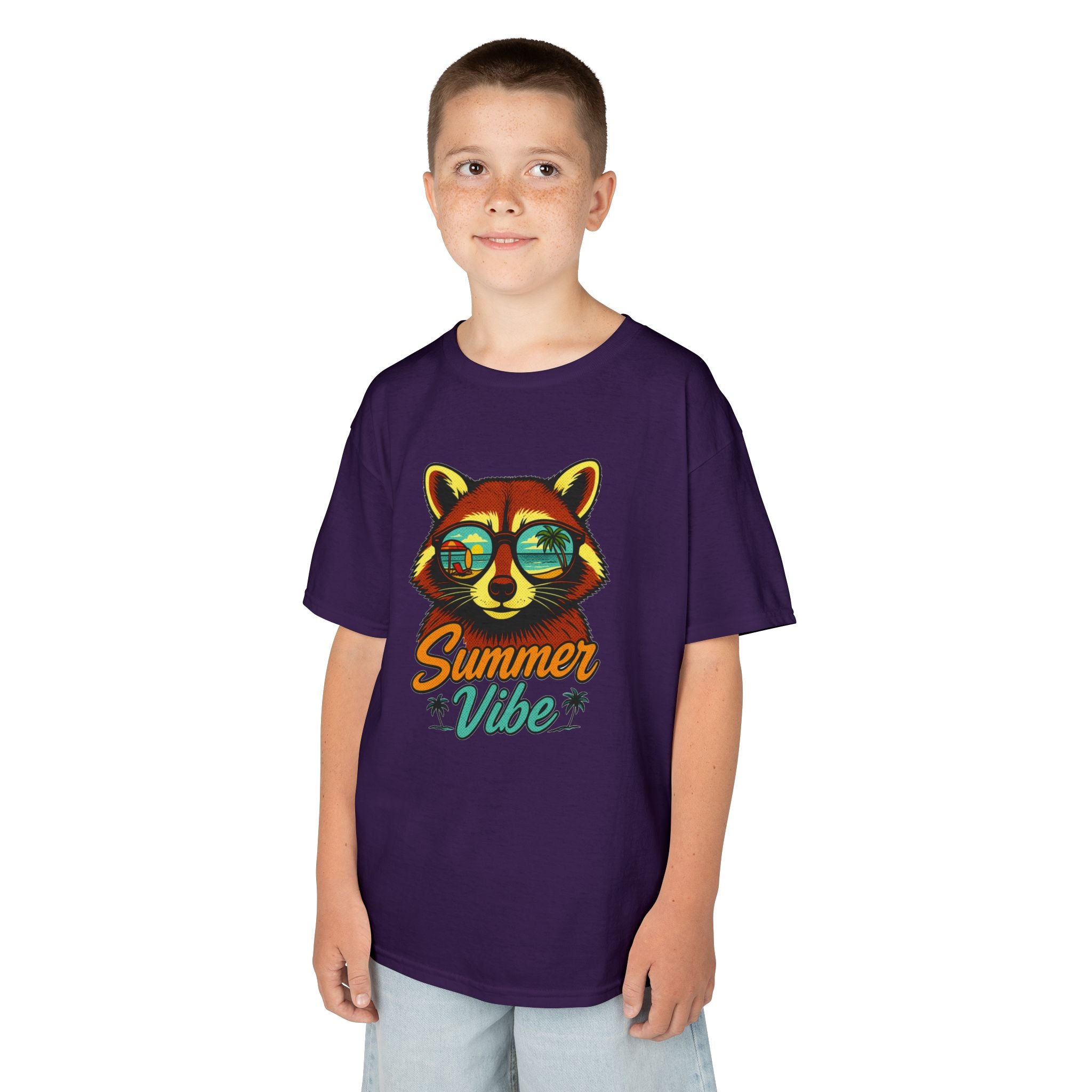 Kids Tee - 'Summer Vibe' Sunglasses Raccoon Graphic