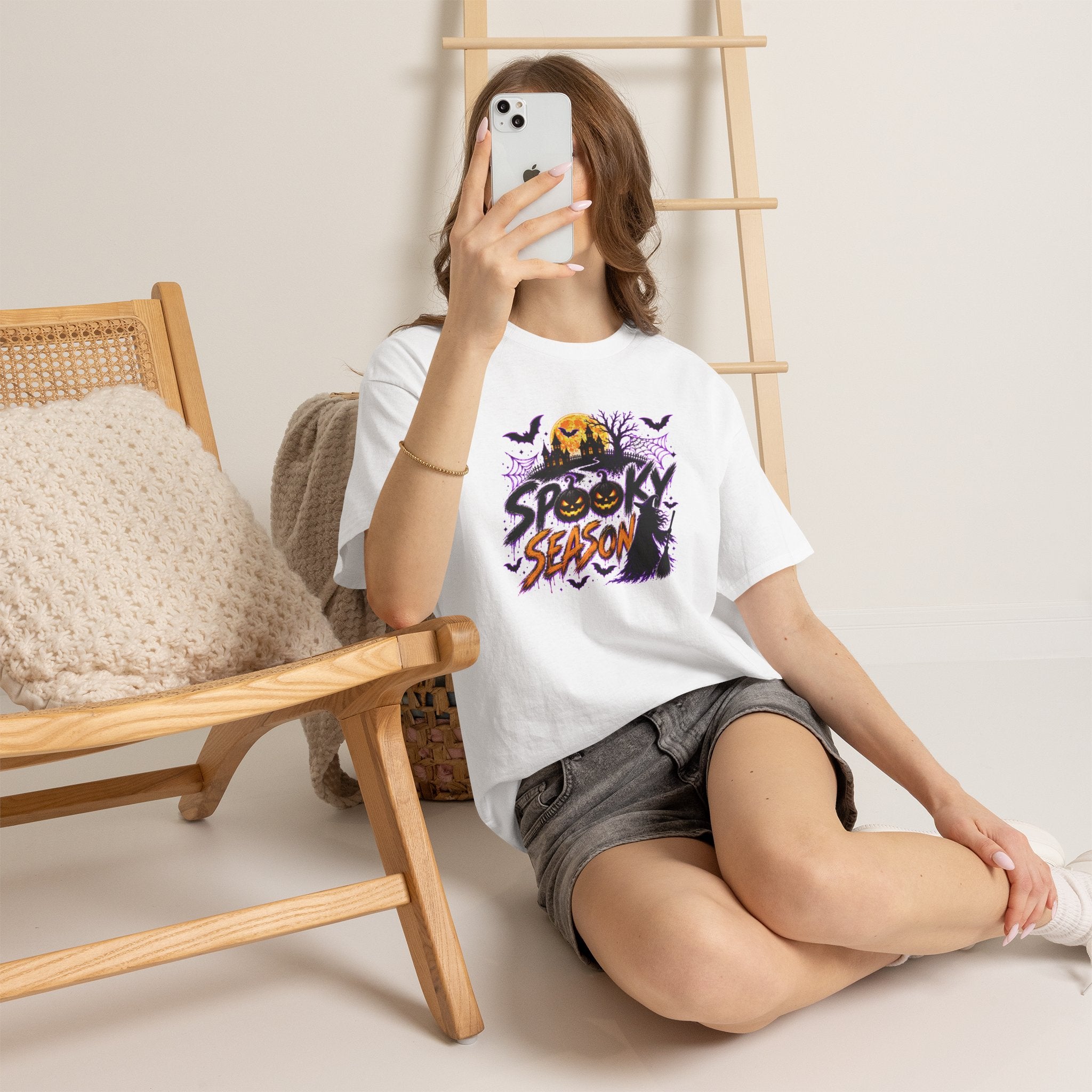 Spooky Season Halloween T-Shirt, Jack O Lantern Pumpkin Tee, Haunted House Graphic Shirt, Unisex Halloween Tee