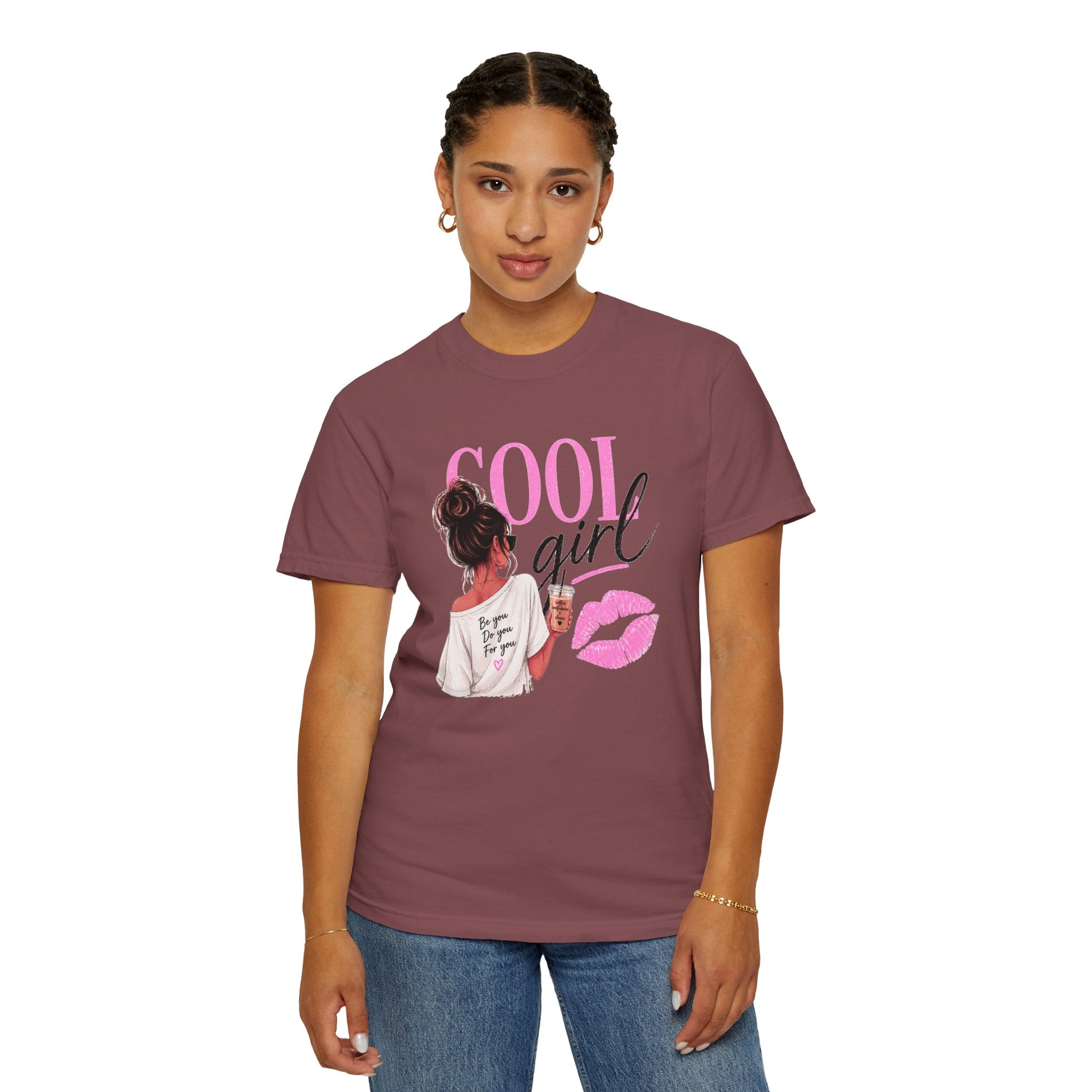Cool Girl Graphic T‑Shirt — Pink Lip Print Casual Tee