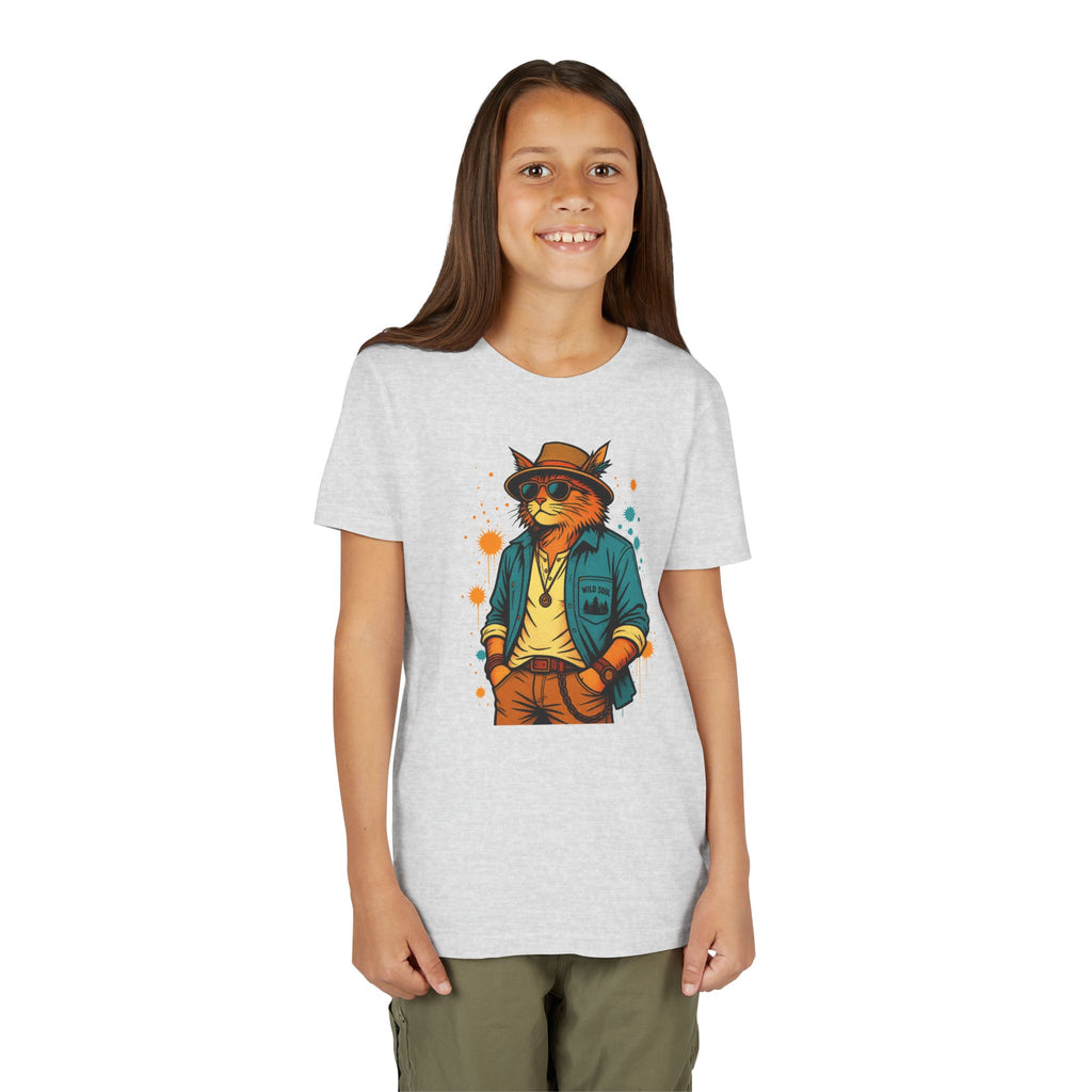 Youth Cat Graphic Tee — Cool Retro Cat in Sunglasses Kids T-Shirt