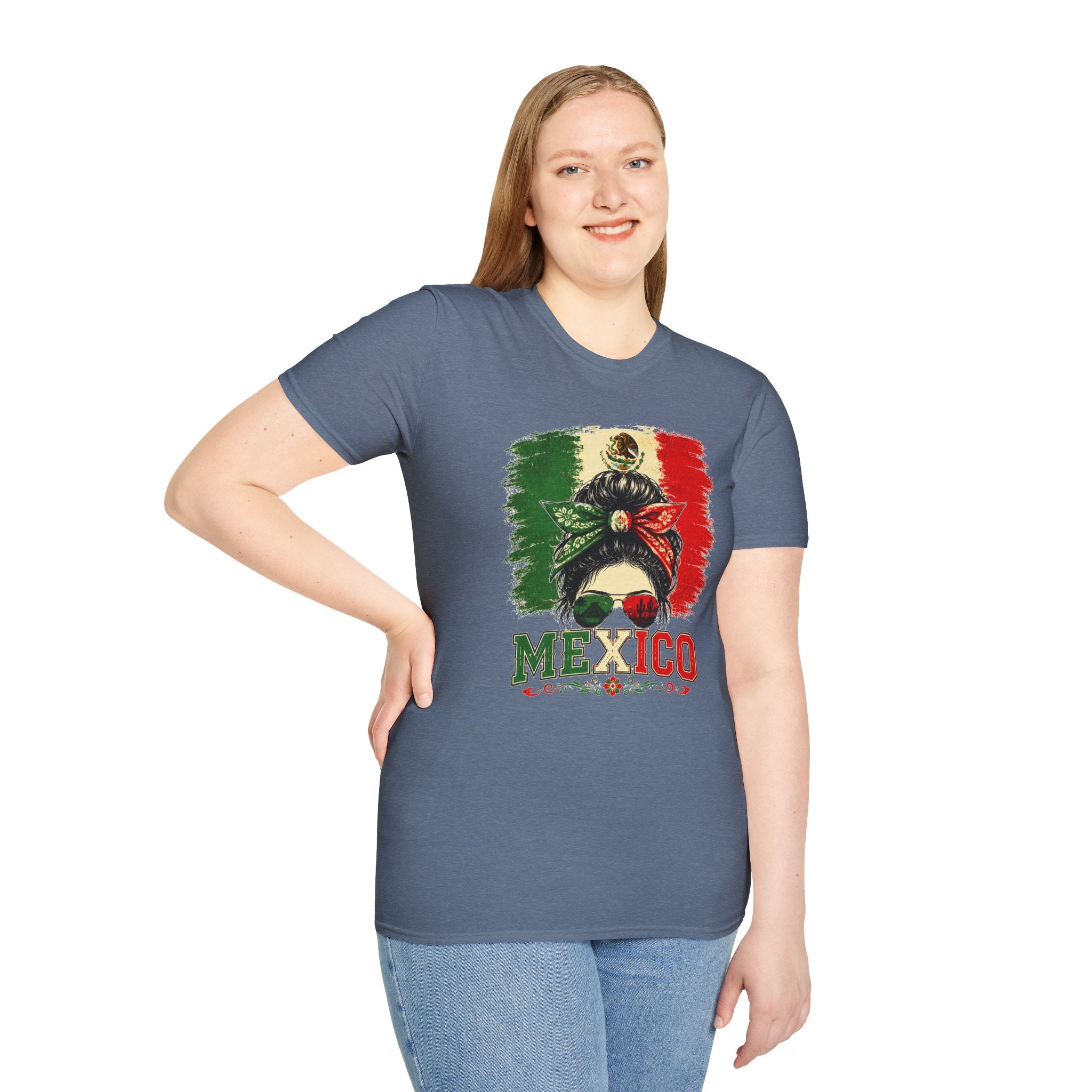 Mexico Messy Bun T-Shirt, Mexican Pride Shirt, Mexico Flag Graphic Tee, Cinco De Mayo Shirt, Latina Gift for Women