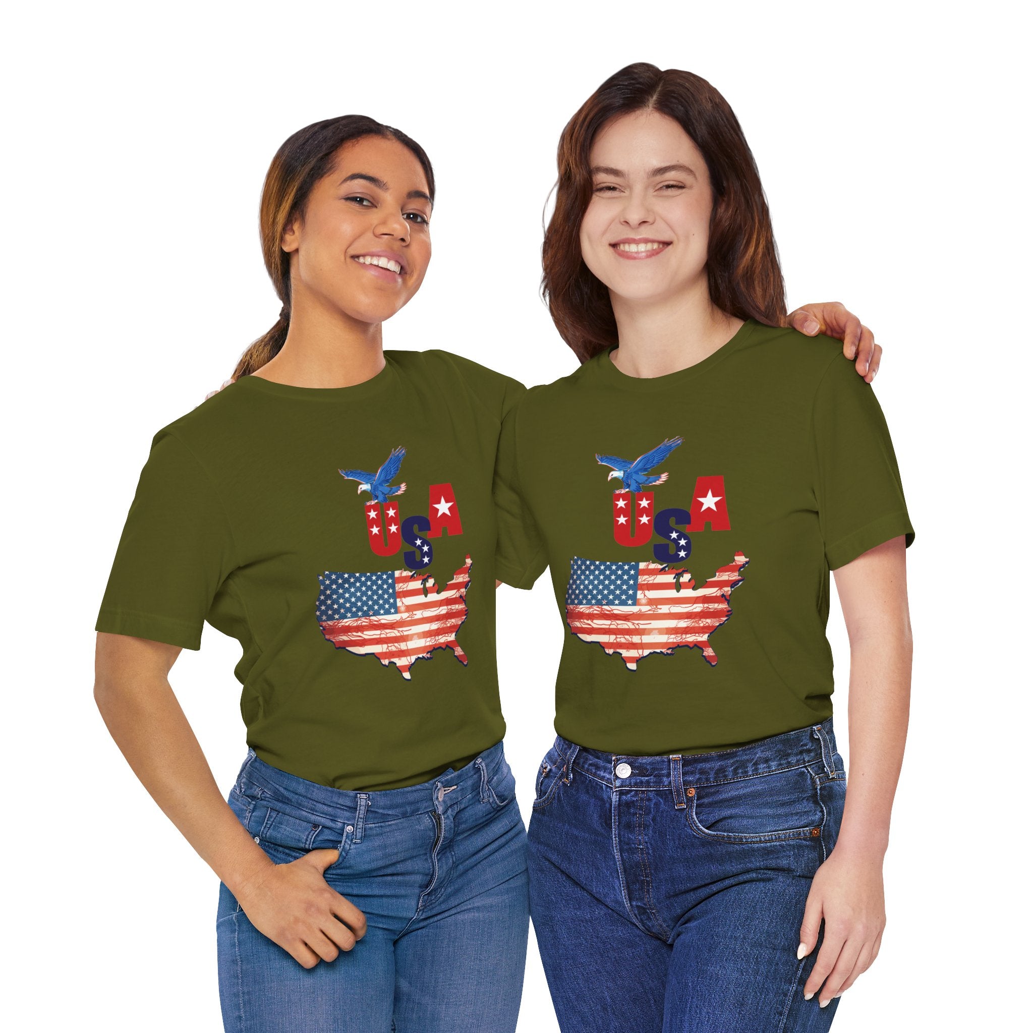 USA Flag Map T-Shirt, Patriotic Eagle Shirt, 4th of July Shirt, American Flag Tee, Independence Day Gift