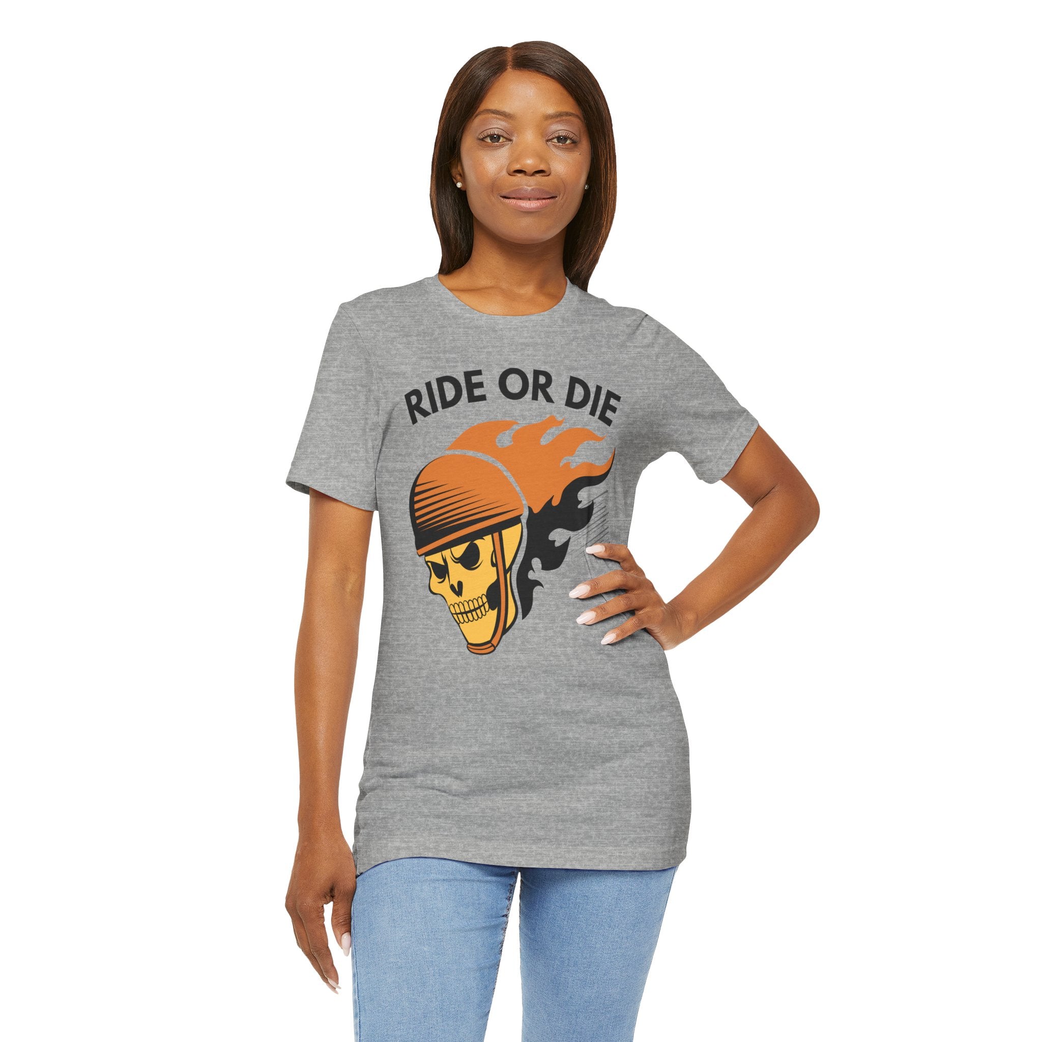 Ride or Die Skull Helmet T-Shirt | Biker Graphic Tee for Men | Vintage Motorcycle Shirt