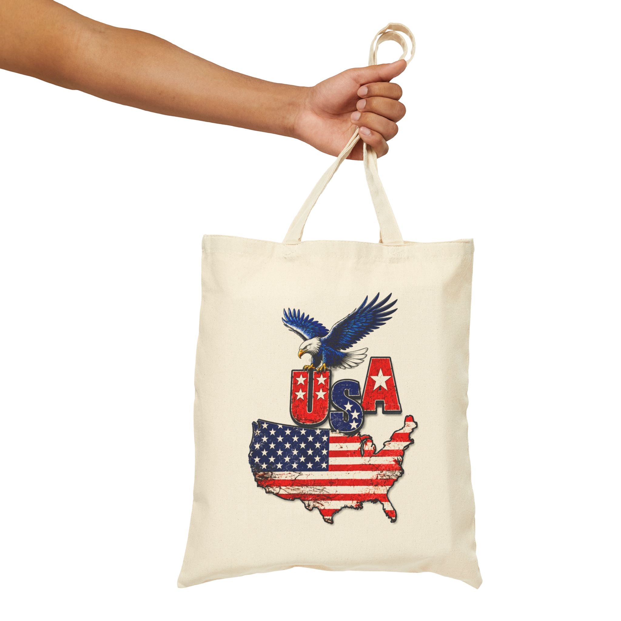 USA Patriotic Tote Bag with Eagle & American Flag Design 🇺🇸