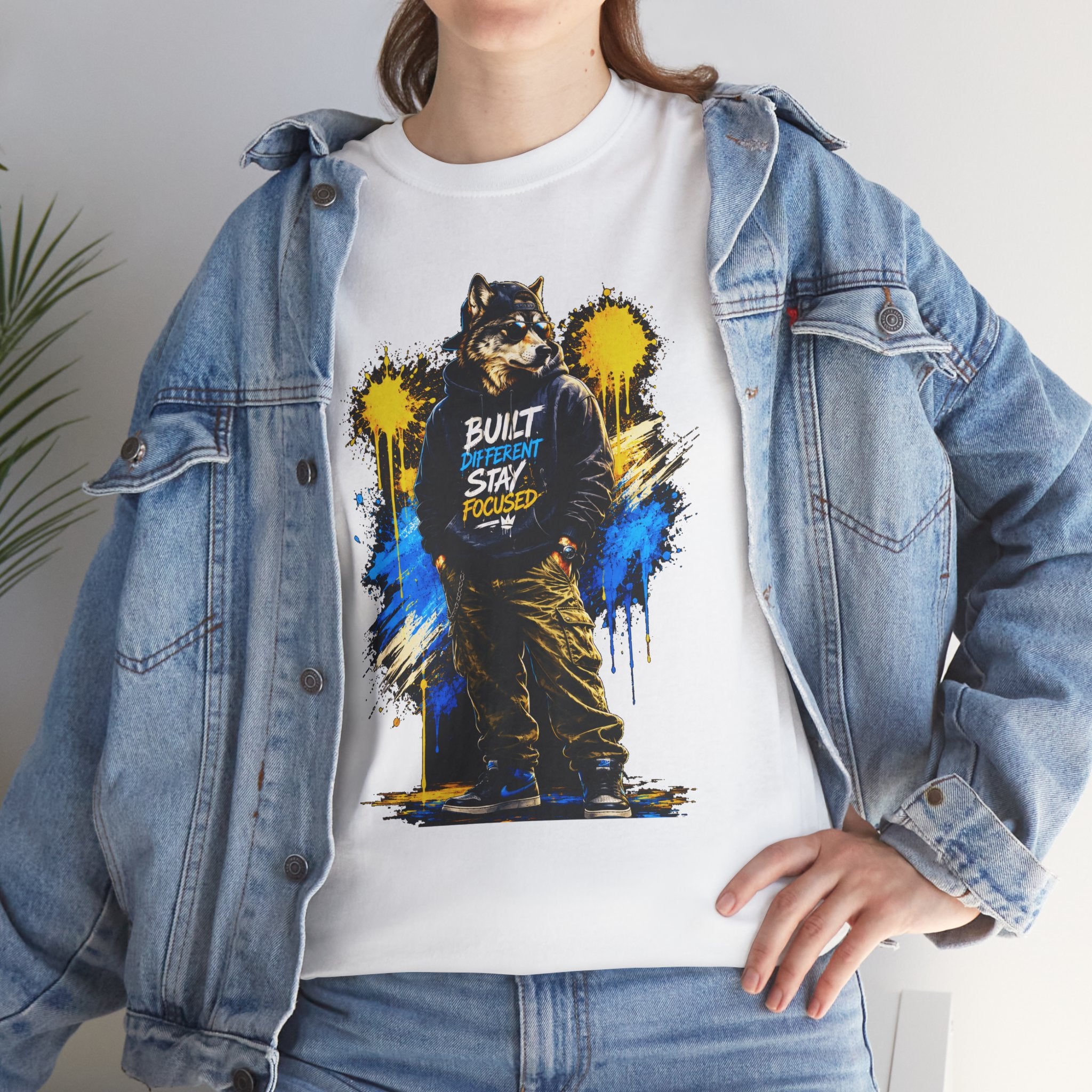 Raccoon Street Art Tee — "Built Not Born" Graphic T-Shirt
