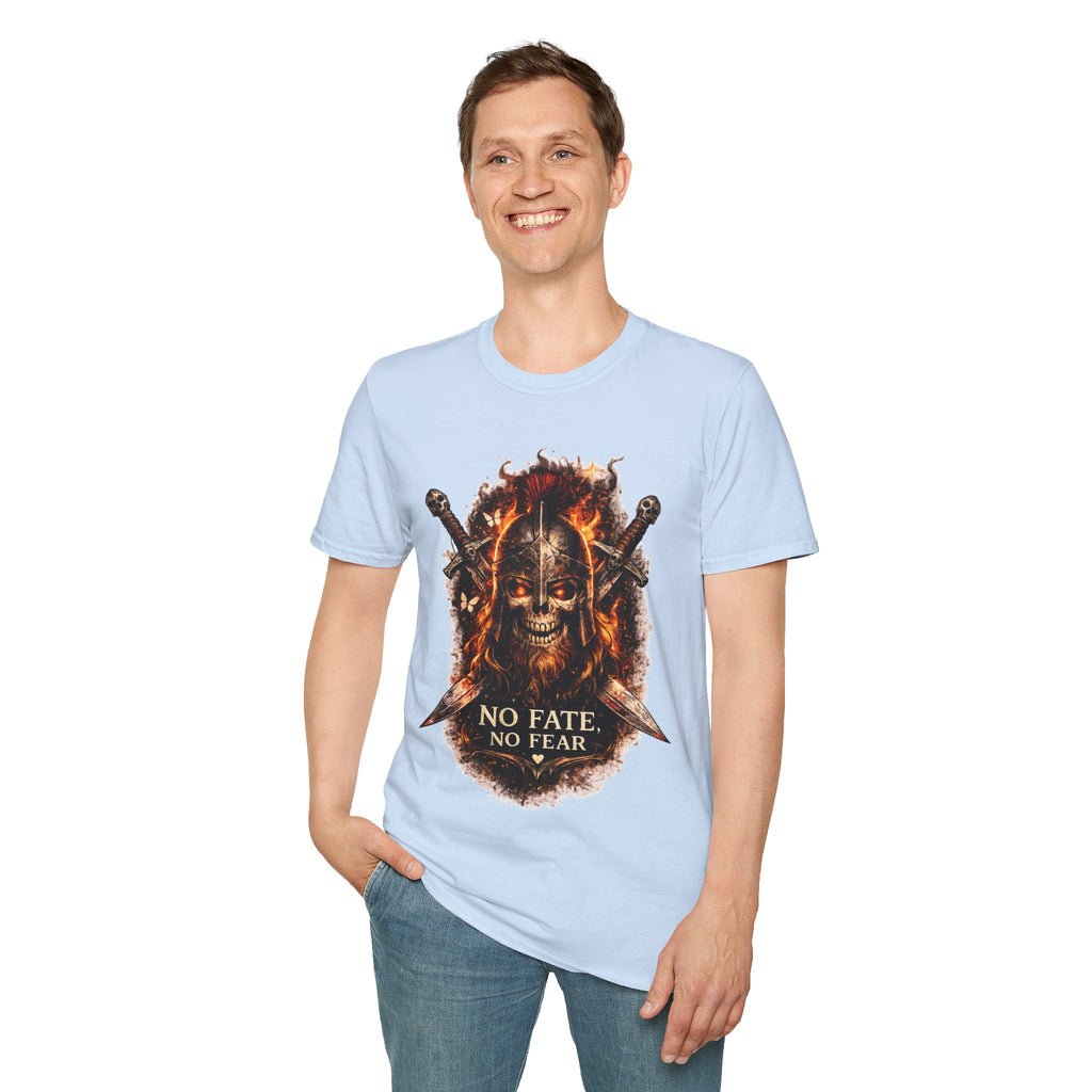 Viking Skull T-Shirt, Dragon Warrior Tee, Biker Graphic Shirt, Gothic Viking Shirt, No Fate No Fear Tee, Fantasy Streetwear