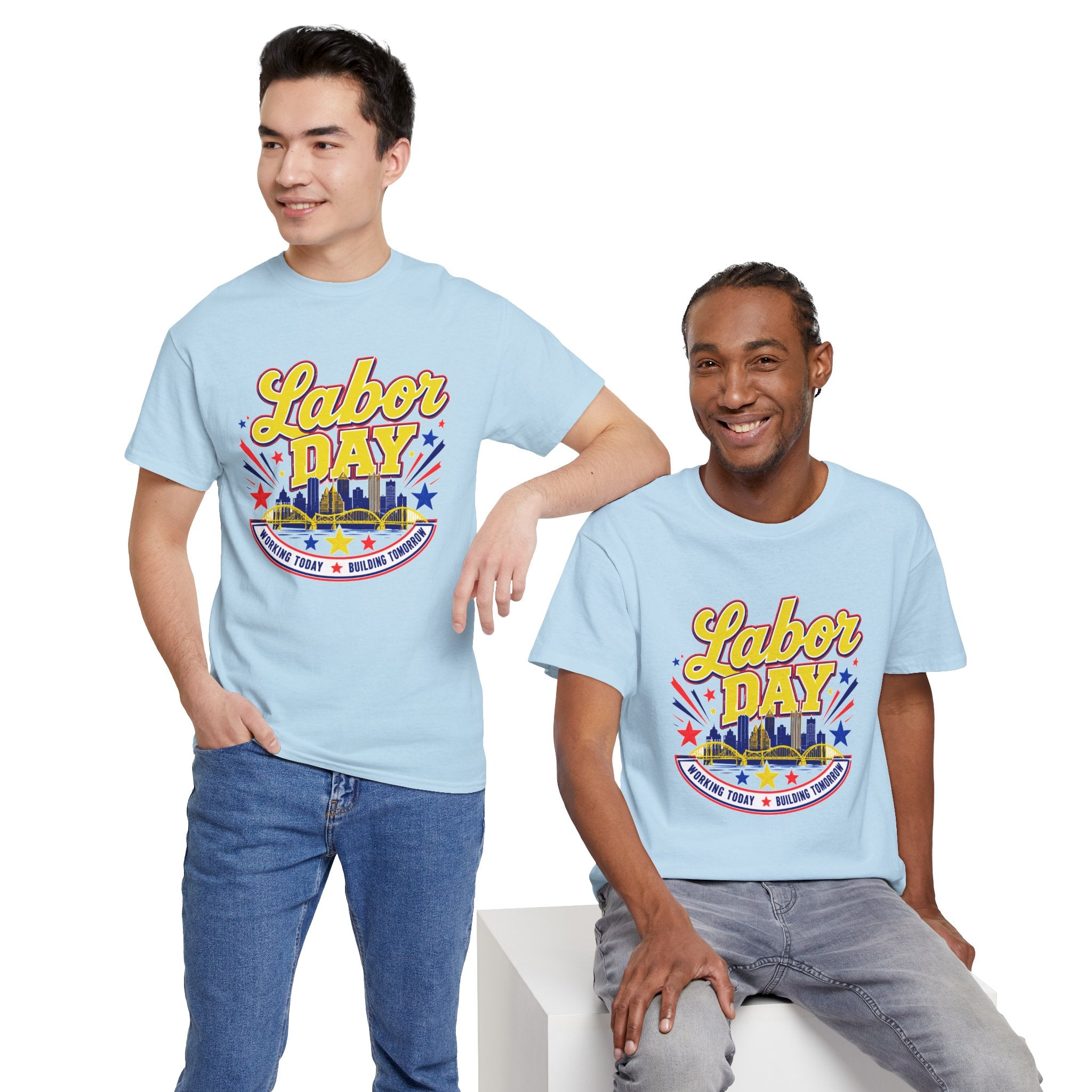 Labor Day Skyline T‑Shirt — Retro Stars & Stripes Celebration Tee