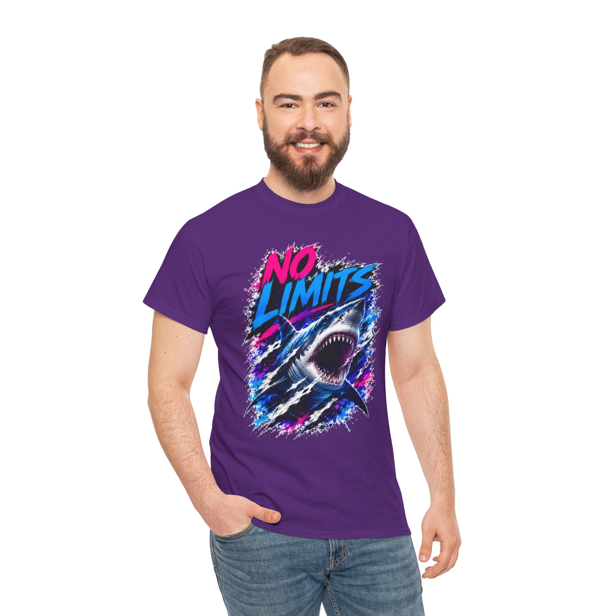 No Limits Shark T-Shirt | Great White Shark Graphic Tee | Unisex Streetwear Shirt | Ocean Lover Gift | Bold Shark Art Tee