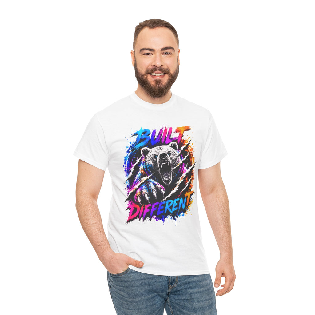 Built Different Bear T-Shirt — Bold Retro Grunge Graphic Tee