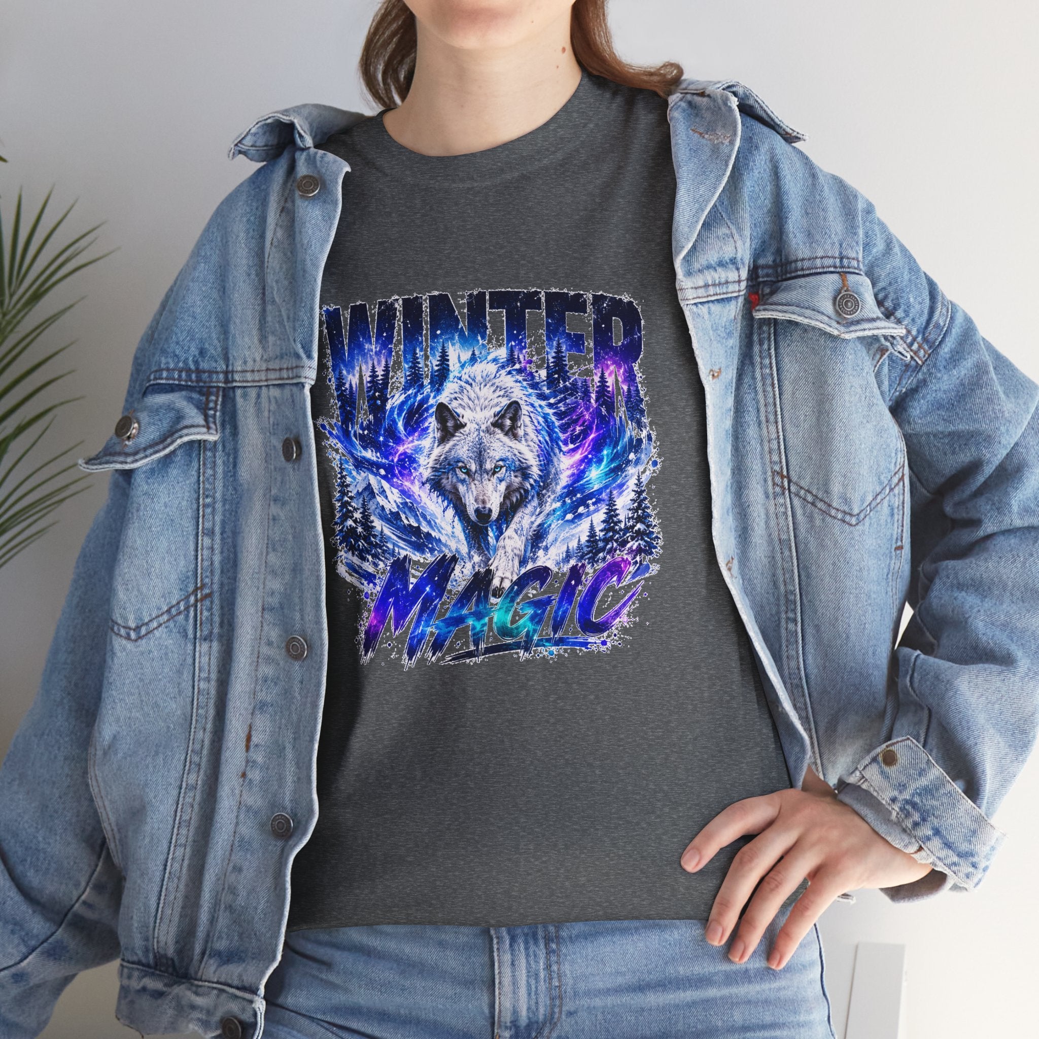 Wolf T Shirt, Winter Wolf Shirt, Wolf Lover Gift, Snowy Wolf Tee, Winter Magic Shirt, Wildlife Graphic Tee, Unisex Wolf Shirt